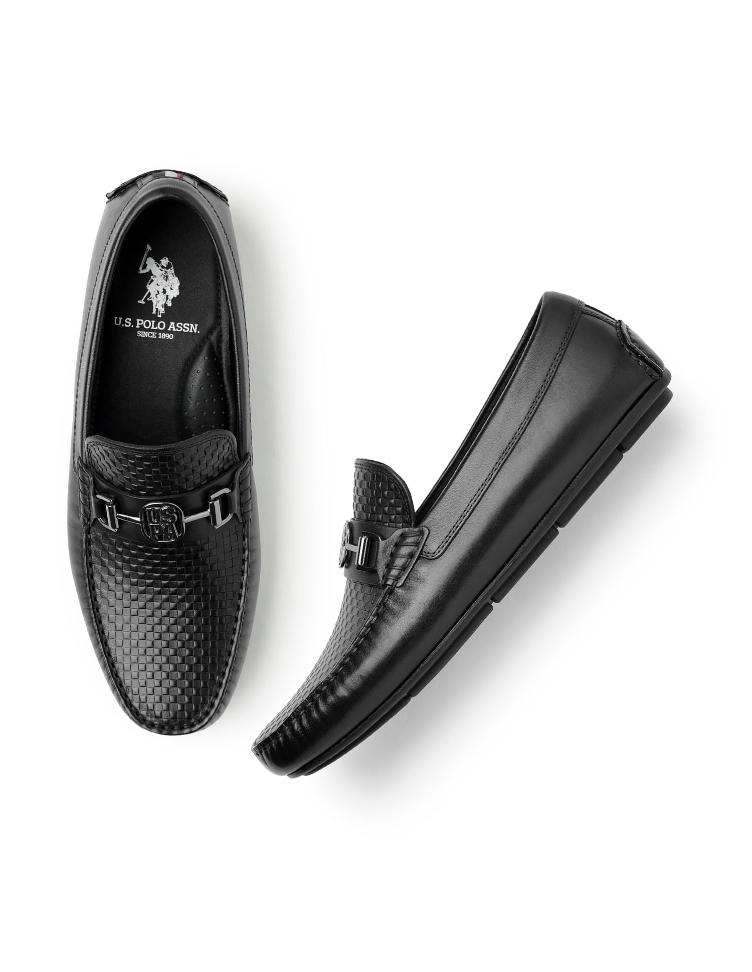 Men Solid Hano Loafers Black - U.S. Polo Assn. India | Large