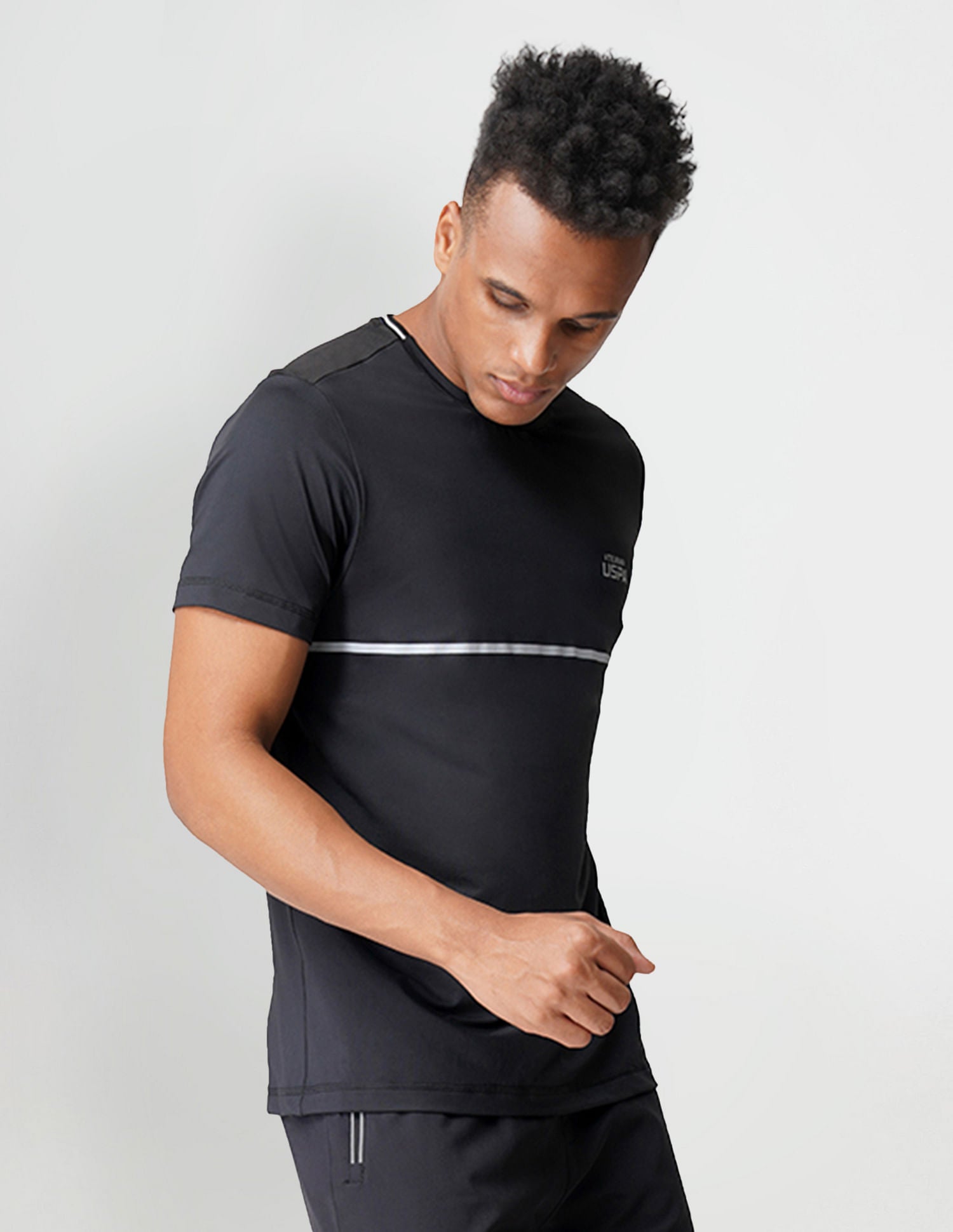 Reflective Logo Crew Neck I715 Lounge T-Shirt - Pack Of 1 Black - U.S. POLO ASSN. | Large