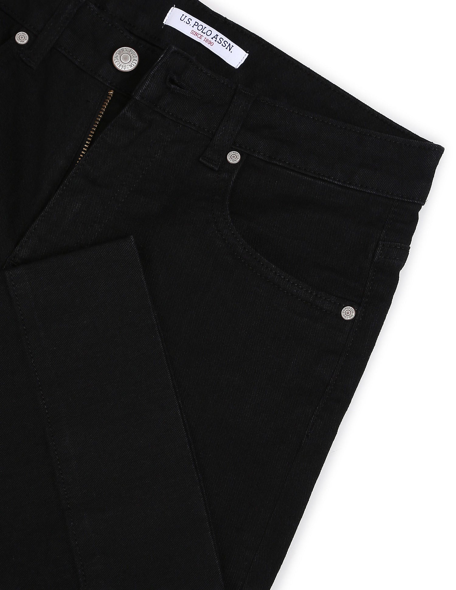 High Rise Flared Slit Jeans Black - U.S. Polo Assn. India | Large