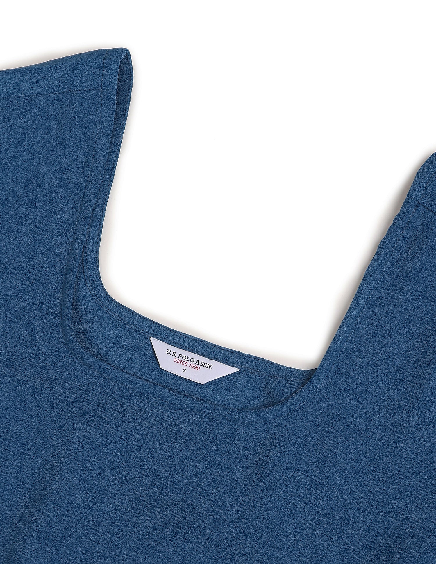 Smocked Detail Cropped Top Blue - U.S. Polo Assn. India | Large