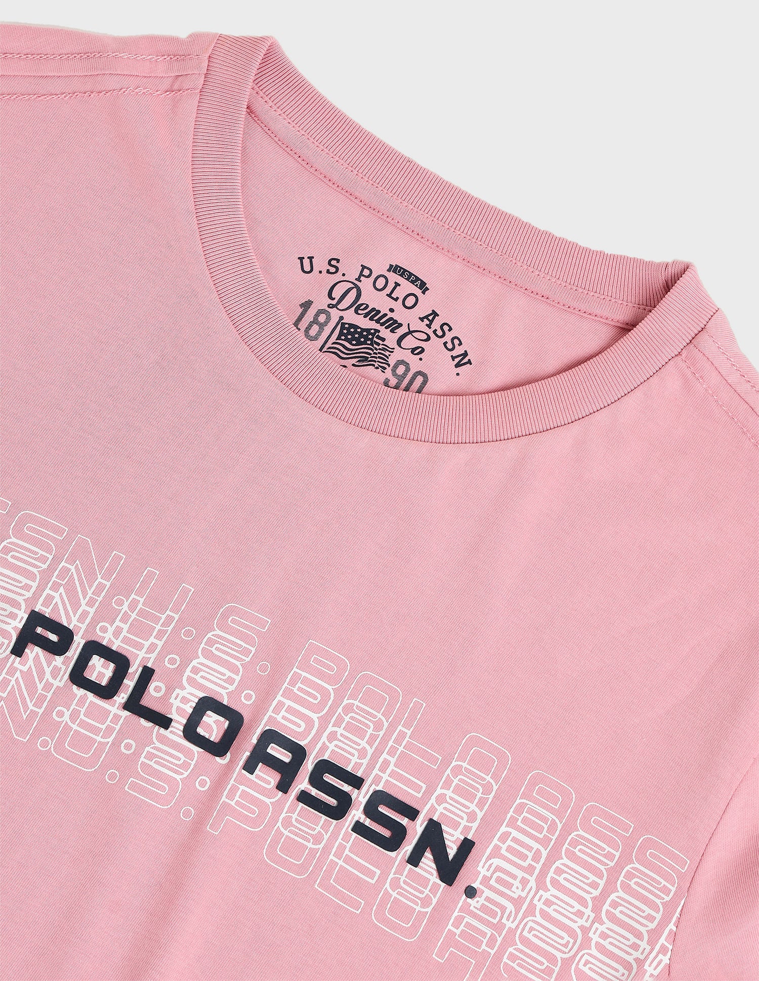 Muscle Fit Brand Print T-Shirt Pink - U.S. Polo Assn. India | Large