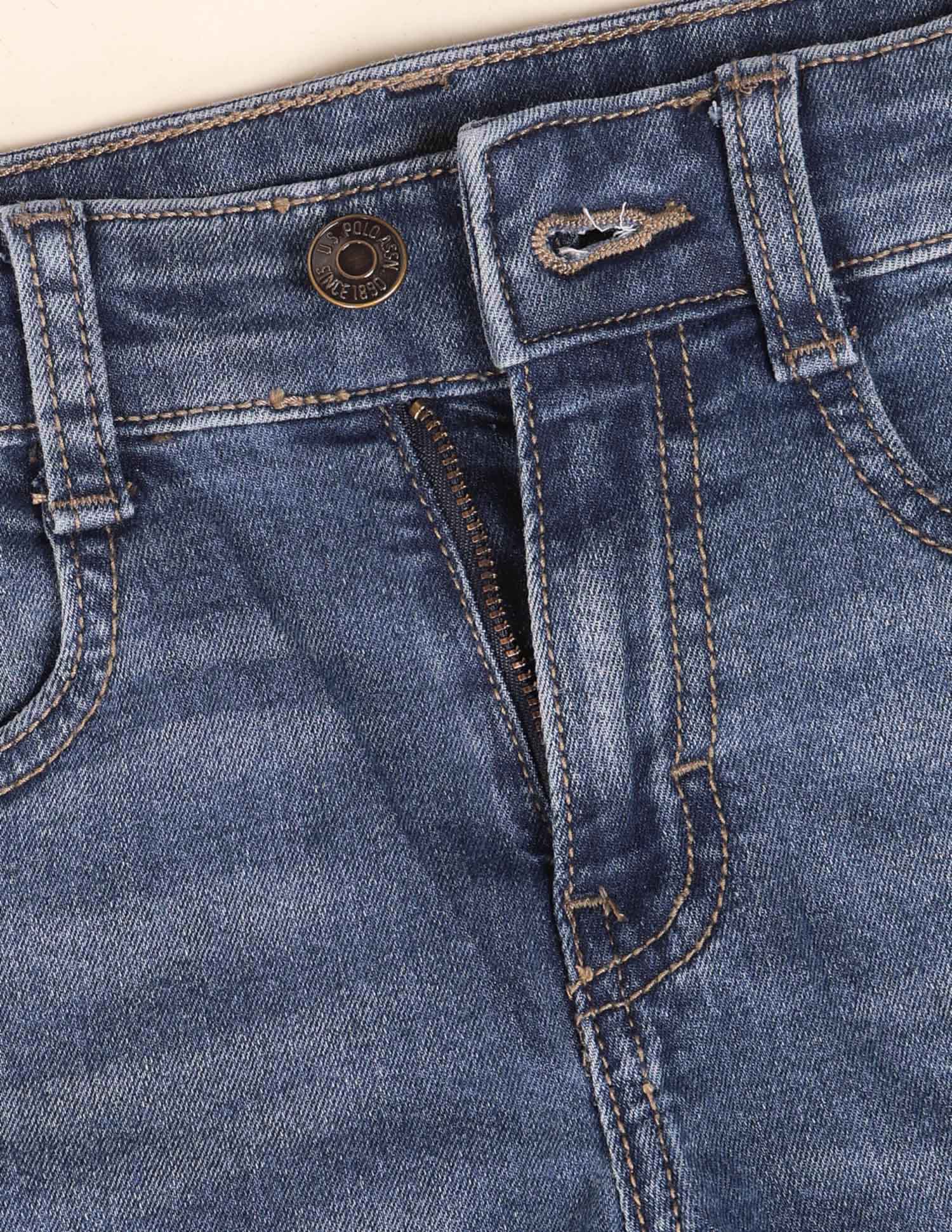 Boys Relaxed Fit Mid Rise Shorts Blue - U.S. POLO ASSN. | Large