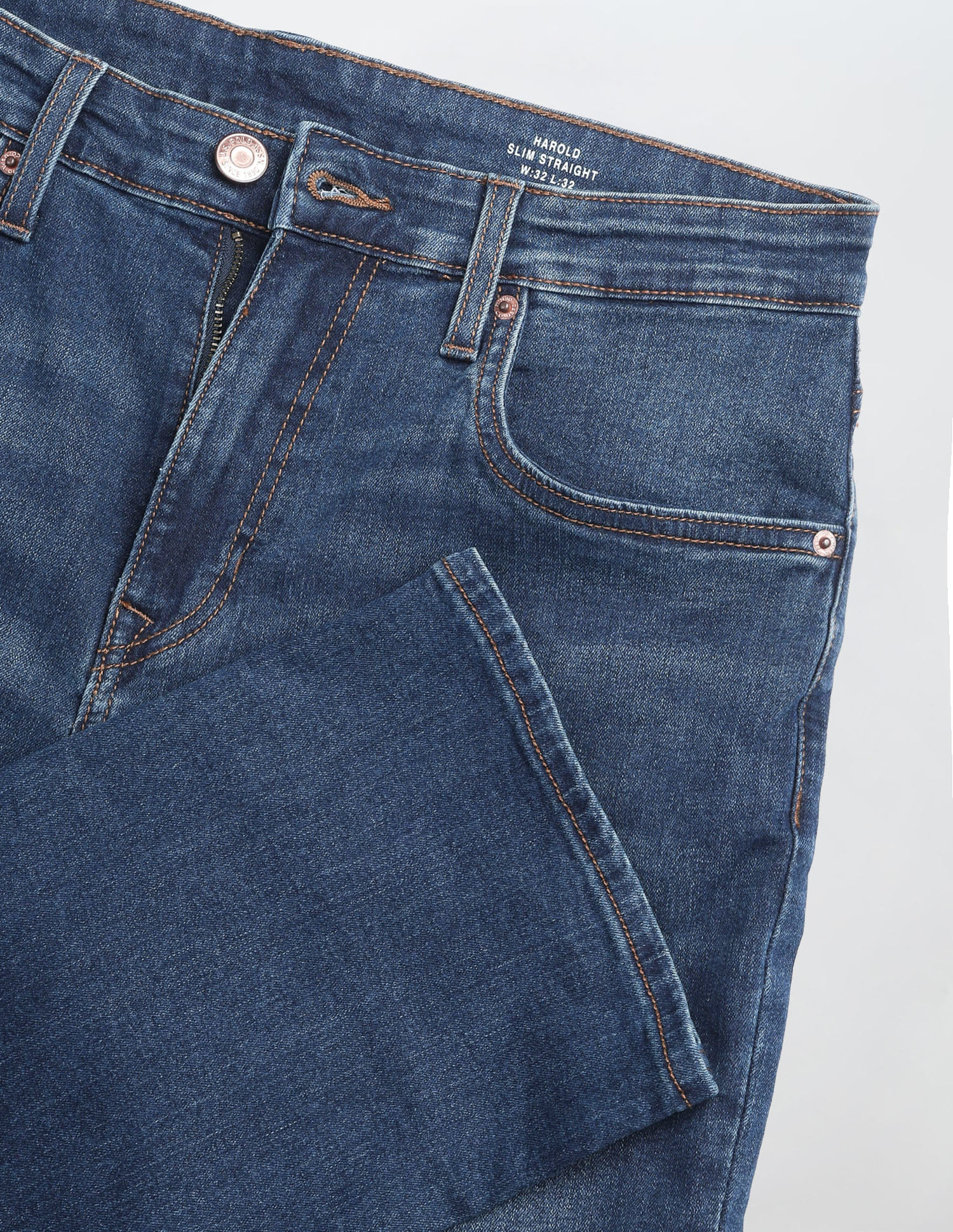 Solid Slim Straight Fit Jeans Blue - U.S. Polo Assn. India | Large