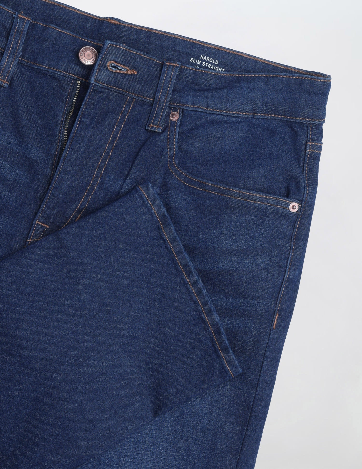 Solid Slim Straight Fit Jeans Blue - U.S. Polo Assn. India | Large