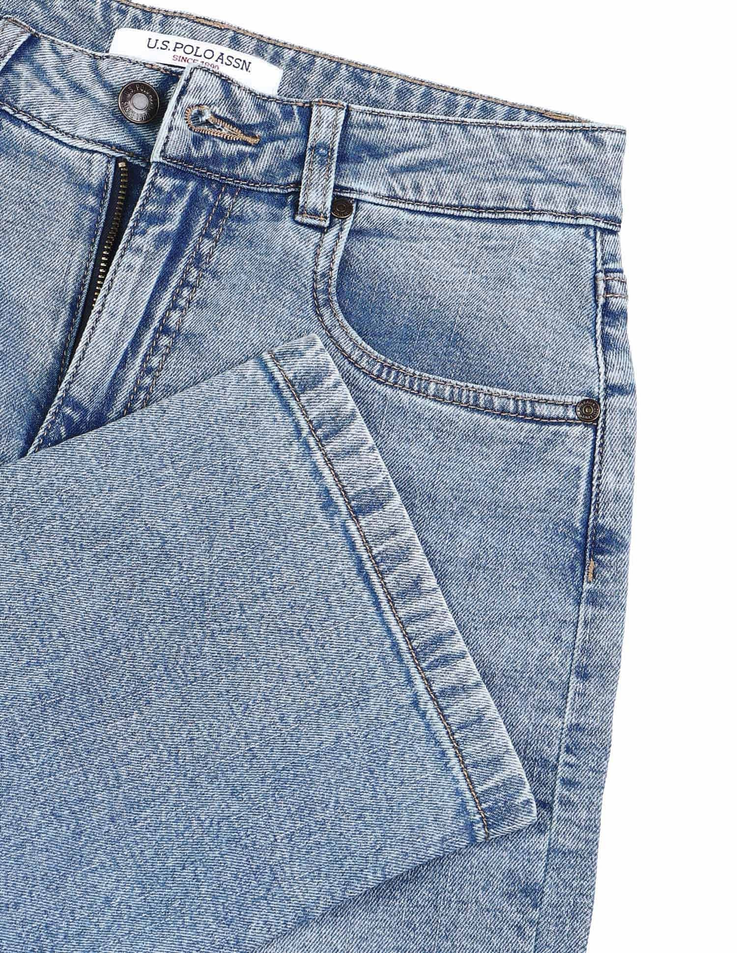 High Rise Straight Fit Jeans Blue - U.S. POLO ASSN. | Large