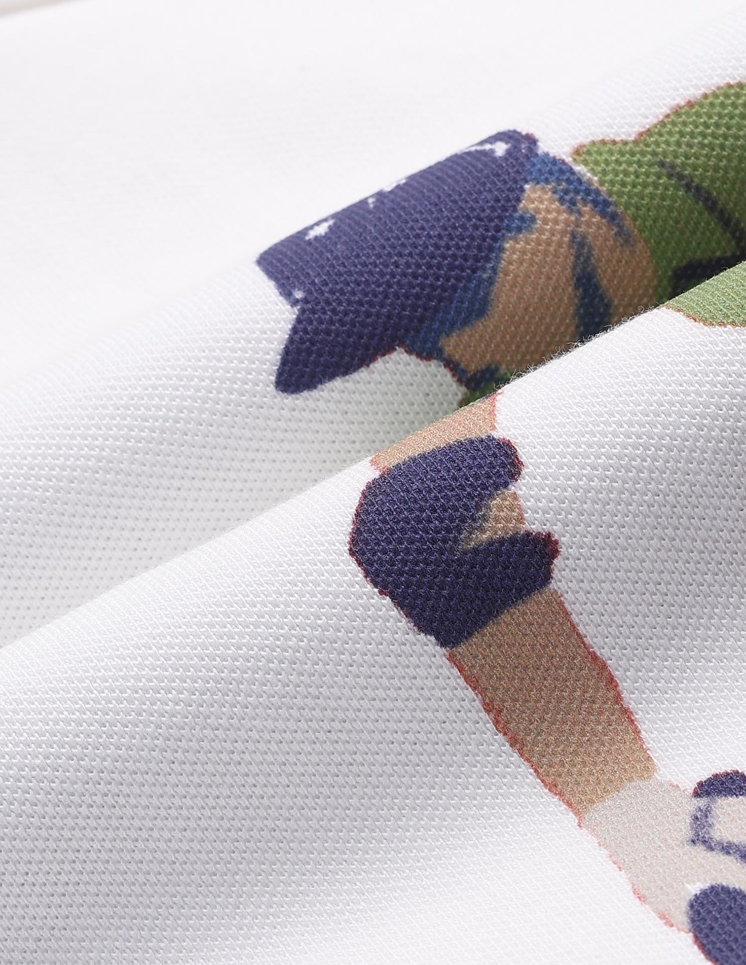 Brand Printed Pure Cotton Polo Shirt Ivory - U.S. POLO ASSN. | Large