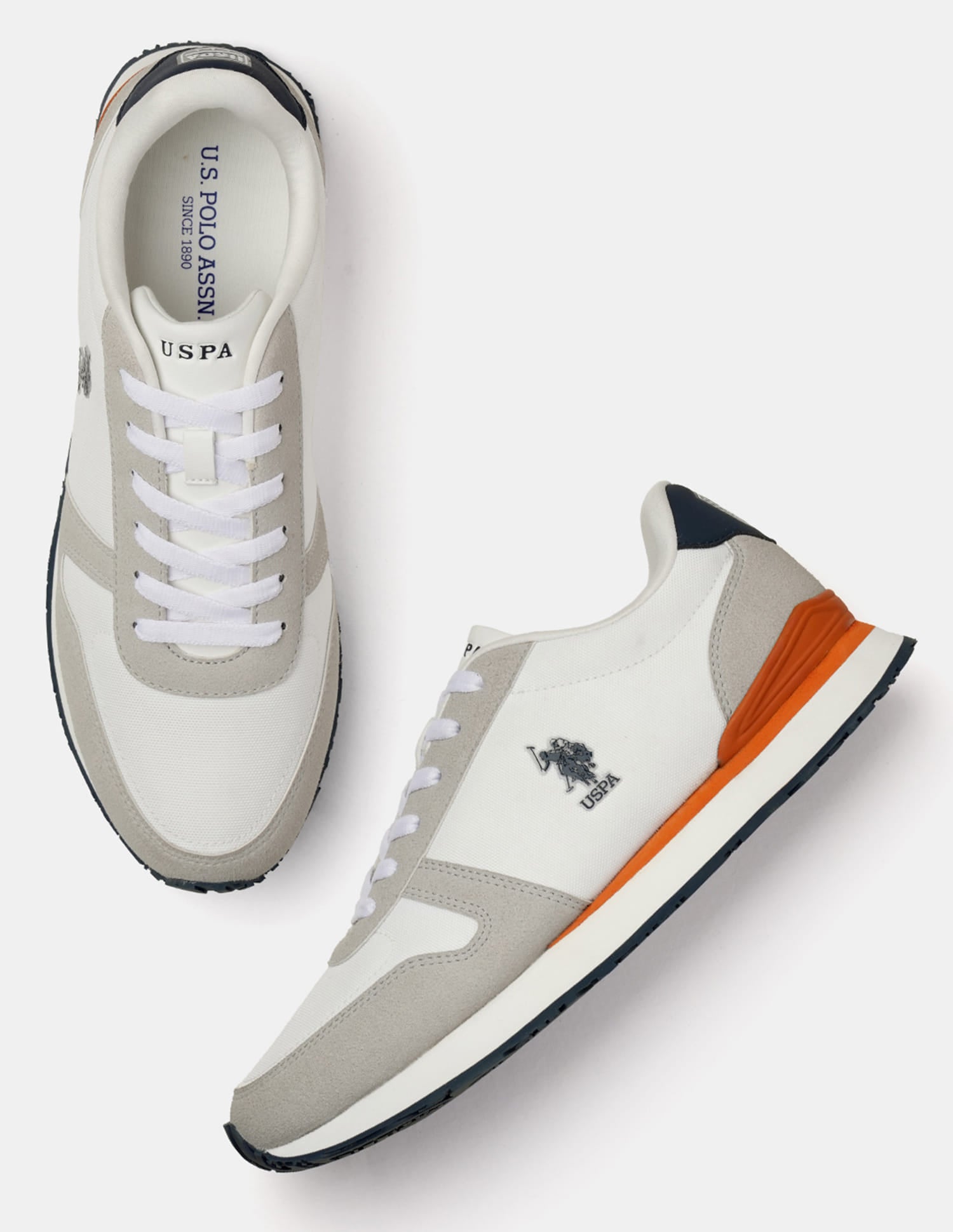 Men Tregon 2.0 Colourblocked Sneakers Off White - U.S. Polo Assn. India | Large