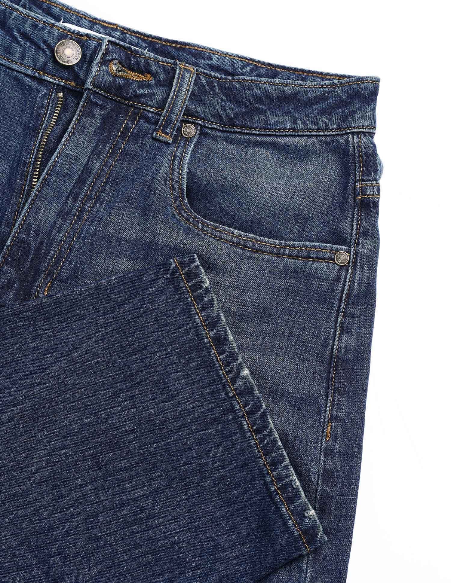 Mid Rise Barrel Fit Jeans Dark Blue - U.S. POLO ASSN. | Large