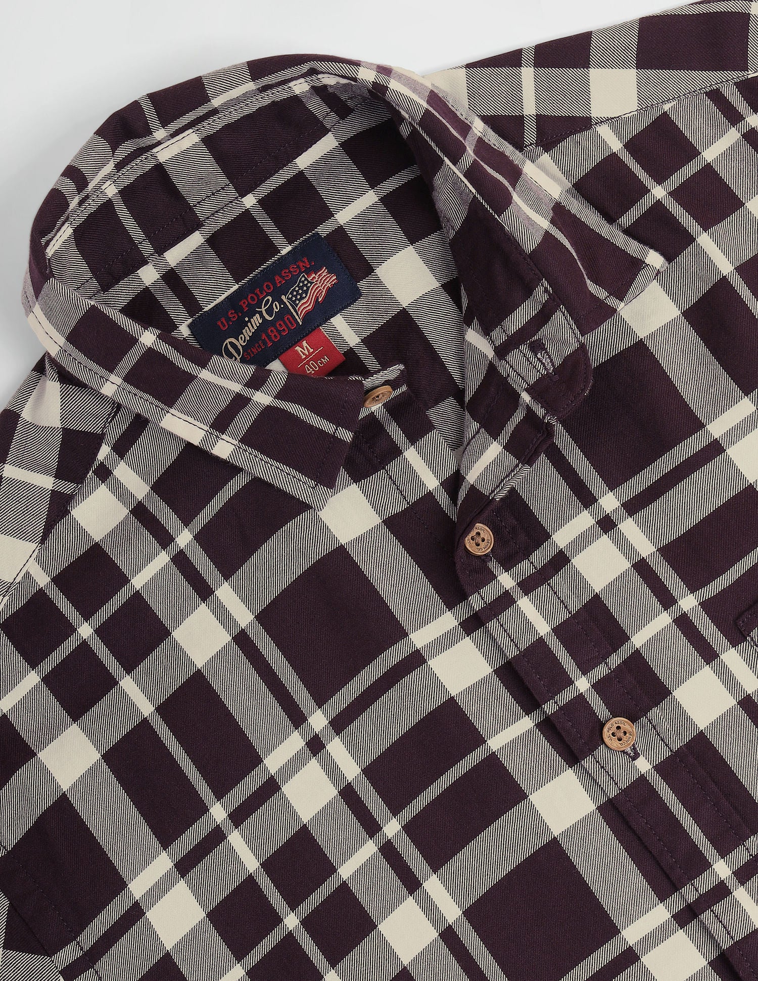 Tartan Check Twill Shirt Wine - U.S. Polo Assn. India | Large