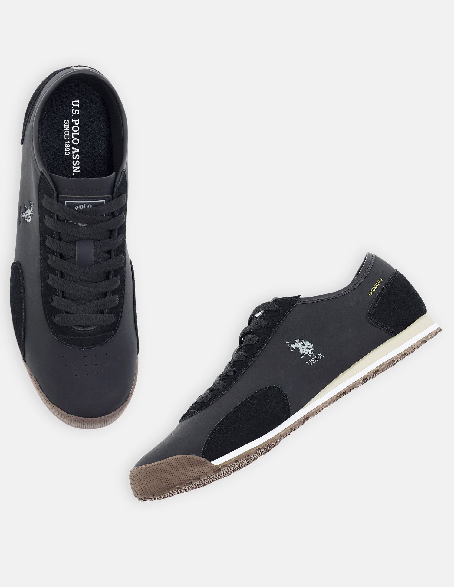 Round Toe Chukker 6 Suede Sneakers Black - U.S. Polo Assn. India | Large