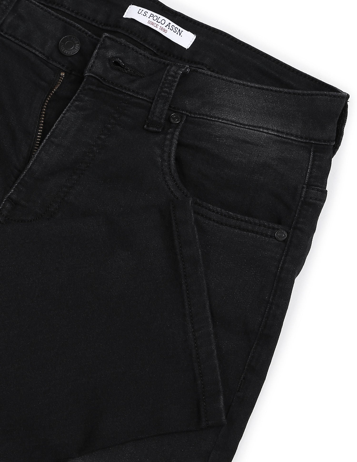 Mid Rise Slim Straight Fit Jeans Black - U.S. POLO ASSN. | Large