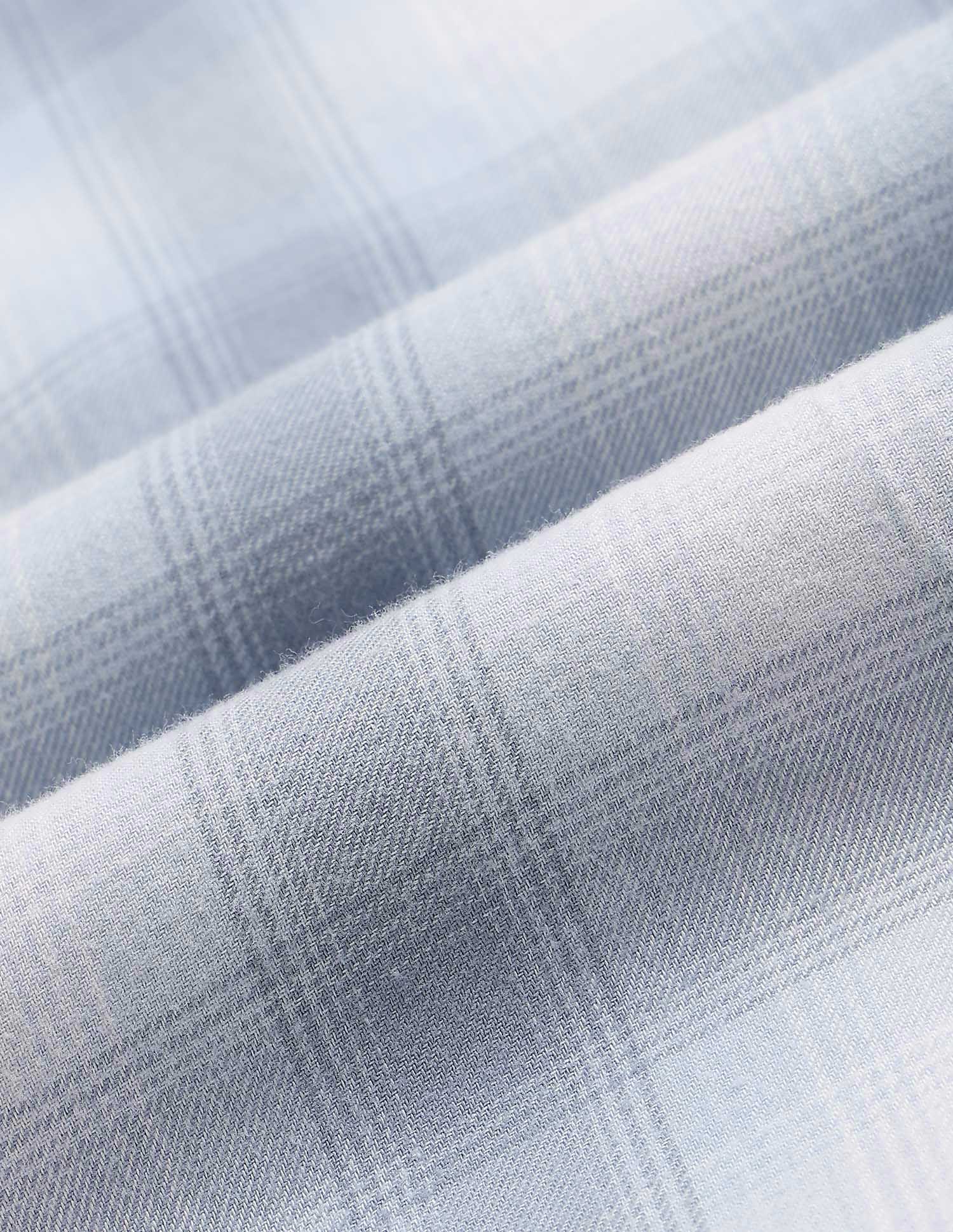 Boys Tartan Checked Pattern Twill Shirt Light Blue - U.S. Polo Assn. India | Large