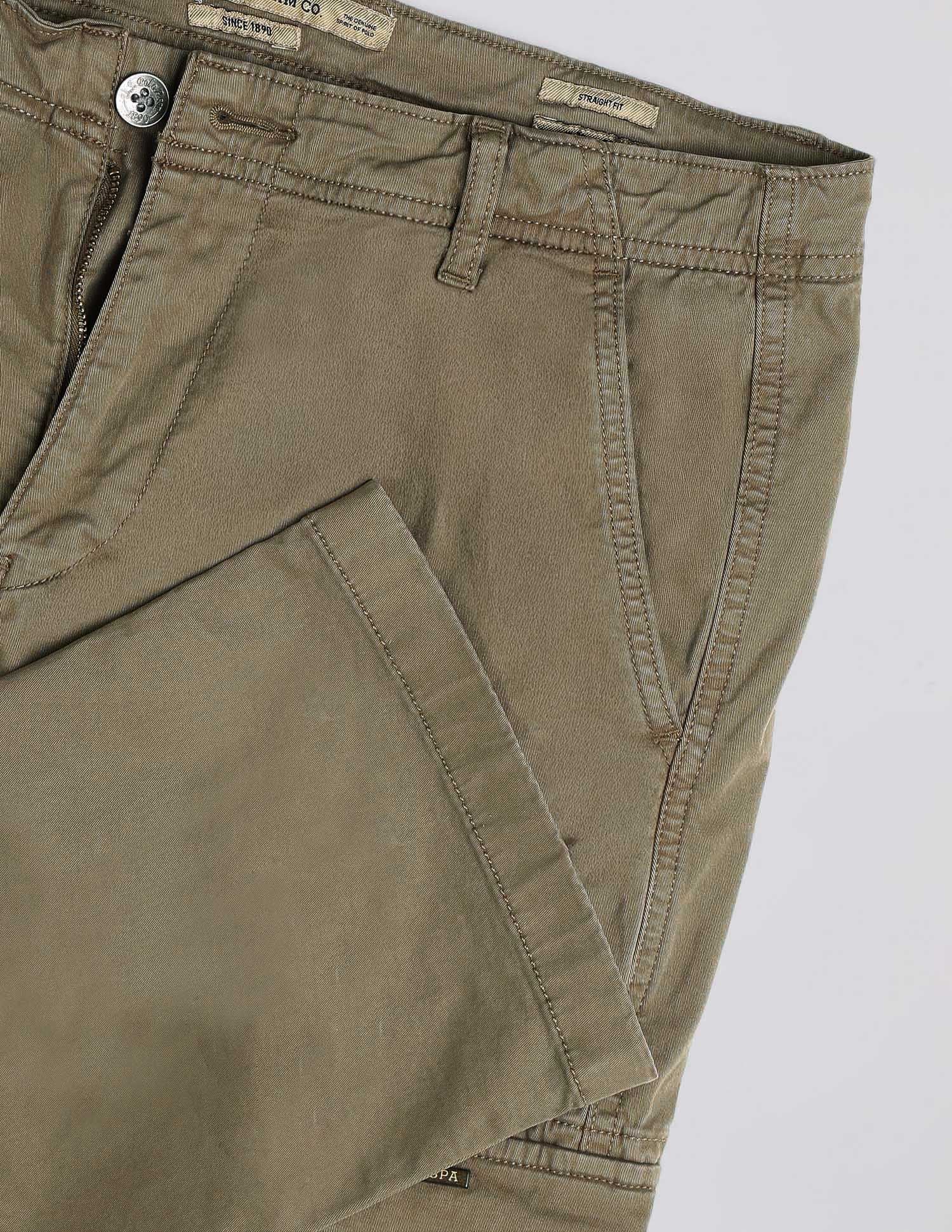 Mid Rise Twill Straight Fit Cargos Tan - U.S. Polo Assn. India | Large