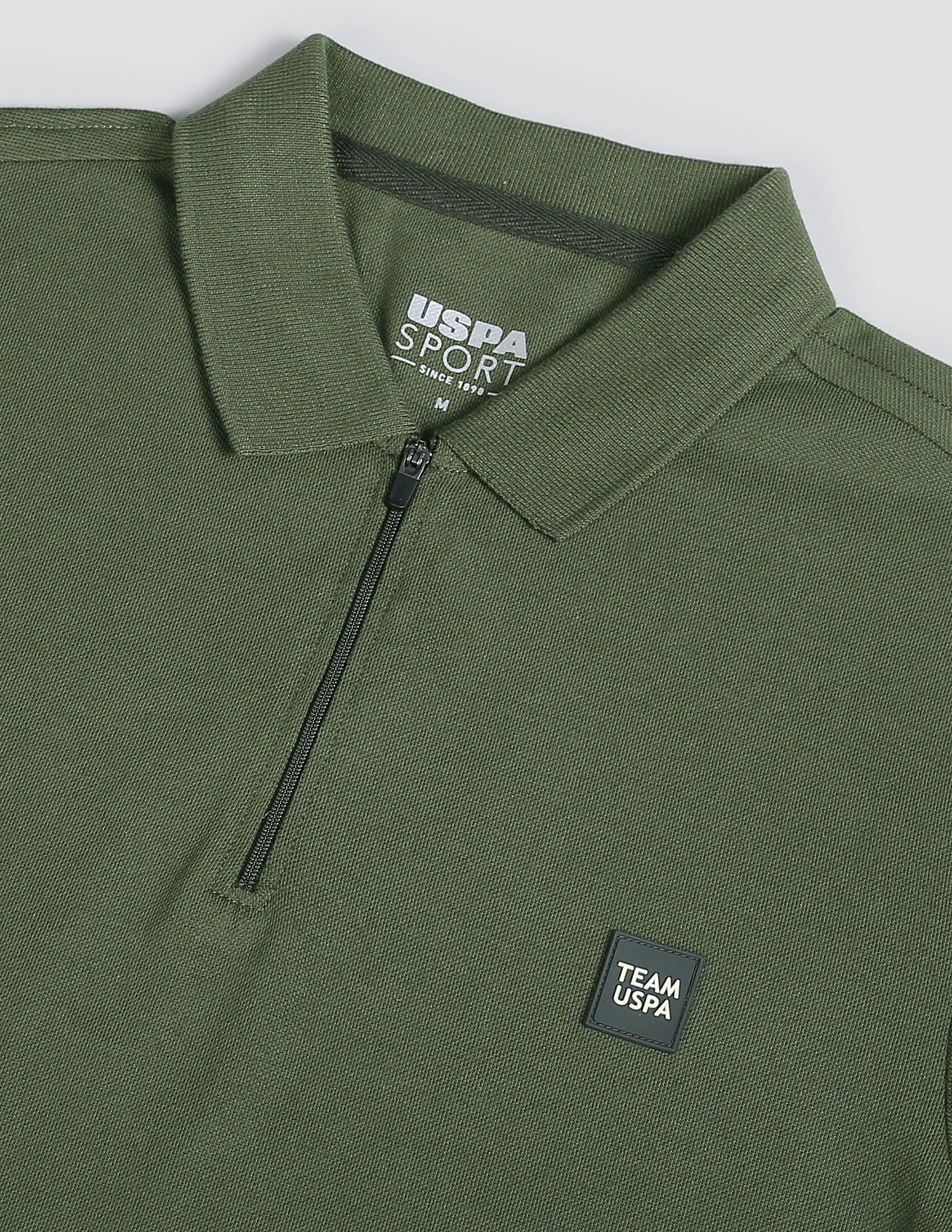 Silicone Brand Tape Athleisure Polo Shirt Olive - U.S. POLO ASSN. | Large