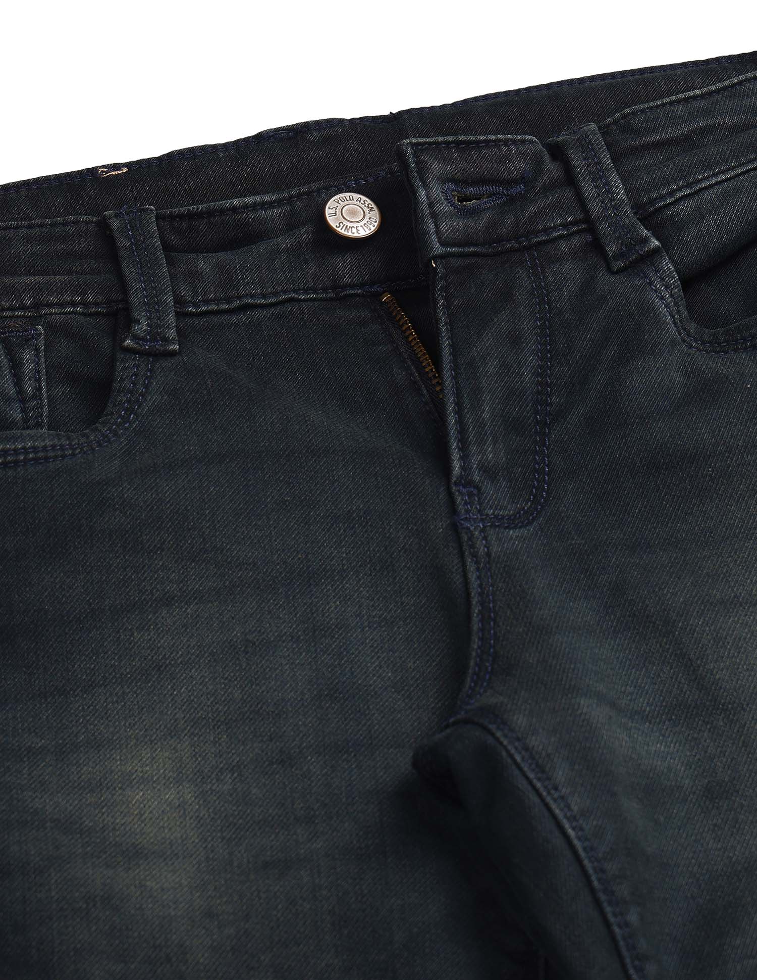 Boys Whiskered Slim Fit Jeans Dark Blue - U.S. POLO ASSN. | Large