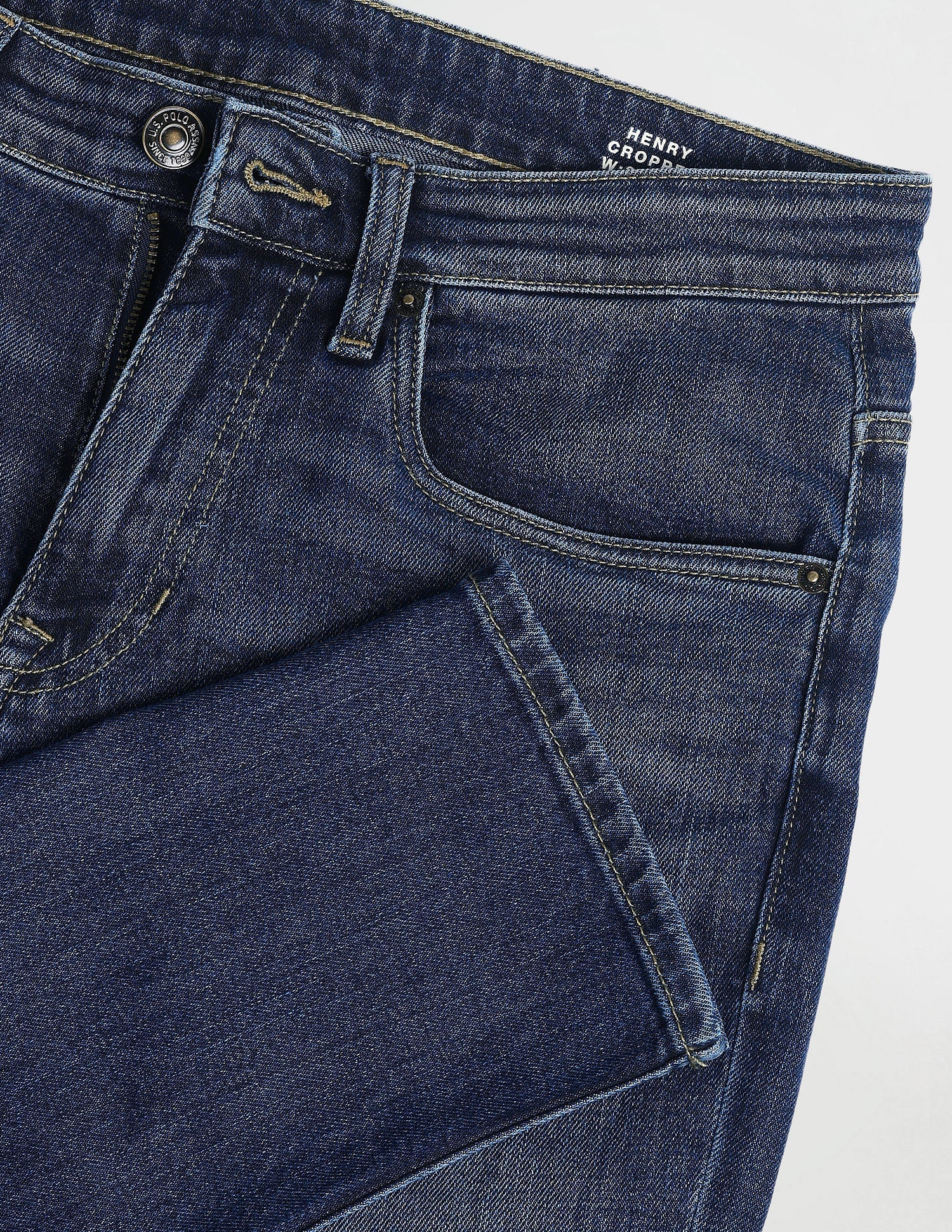 Henry Tapered Cropped Fit Blue Jeans Dark-Blue - U.S. POLO ASSN. | Large
