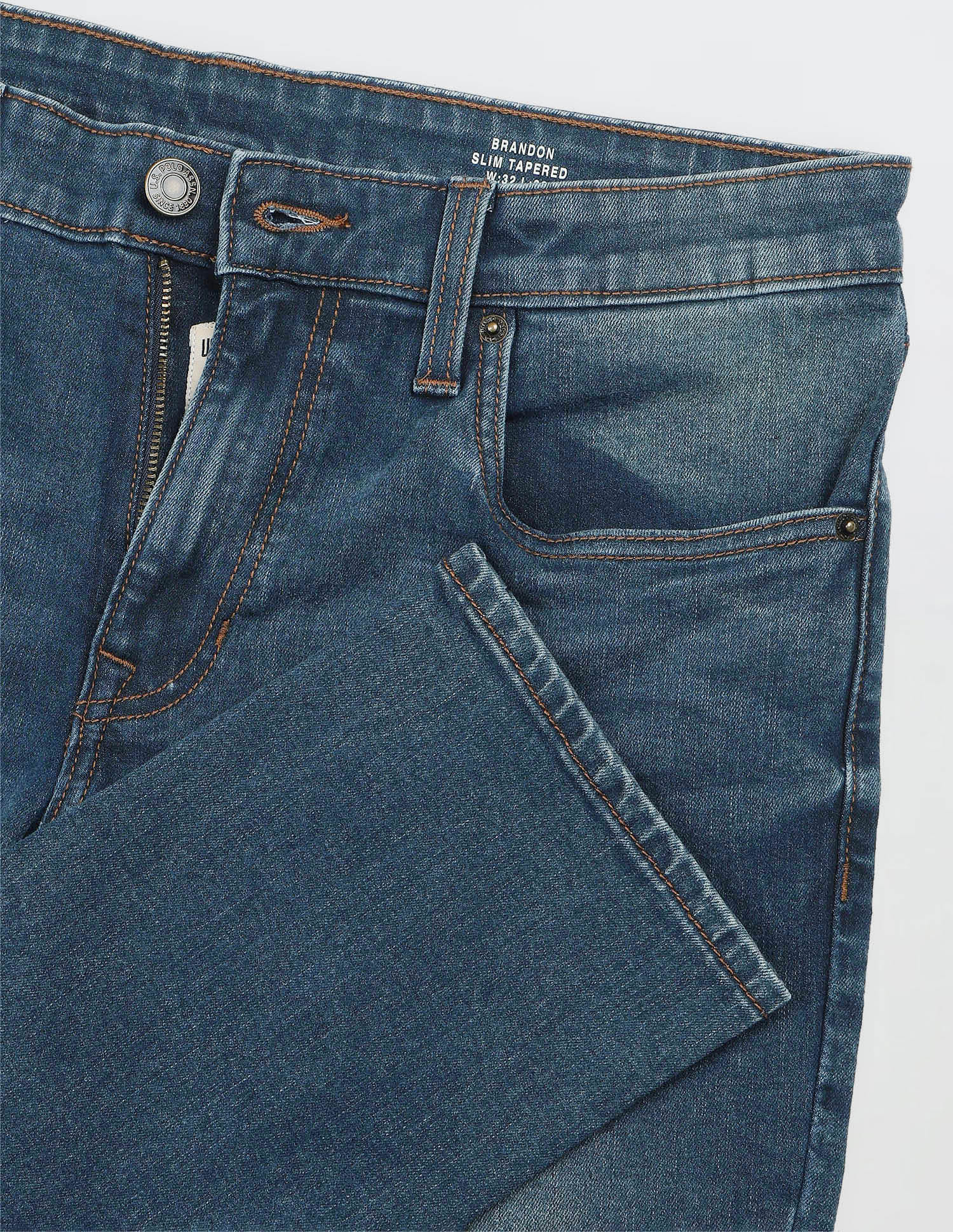 Solid Slim Fit Jeans Blue - U.S. Polo Assn. India | Large