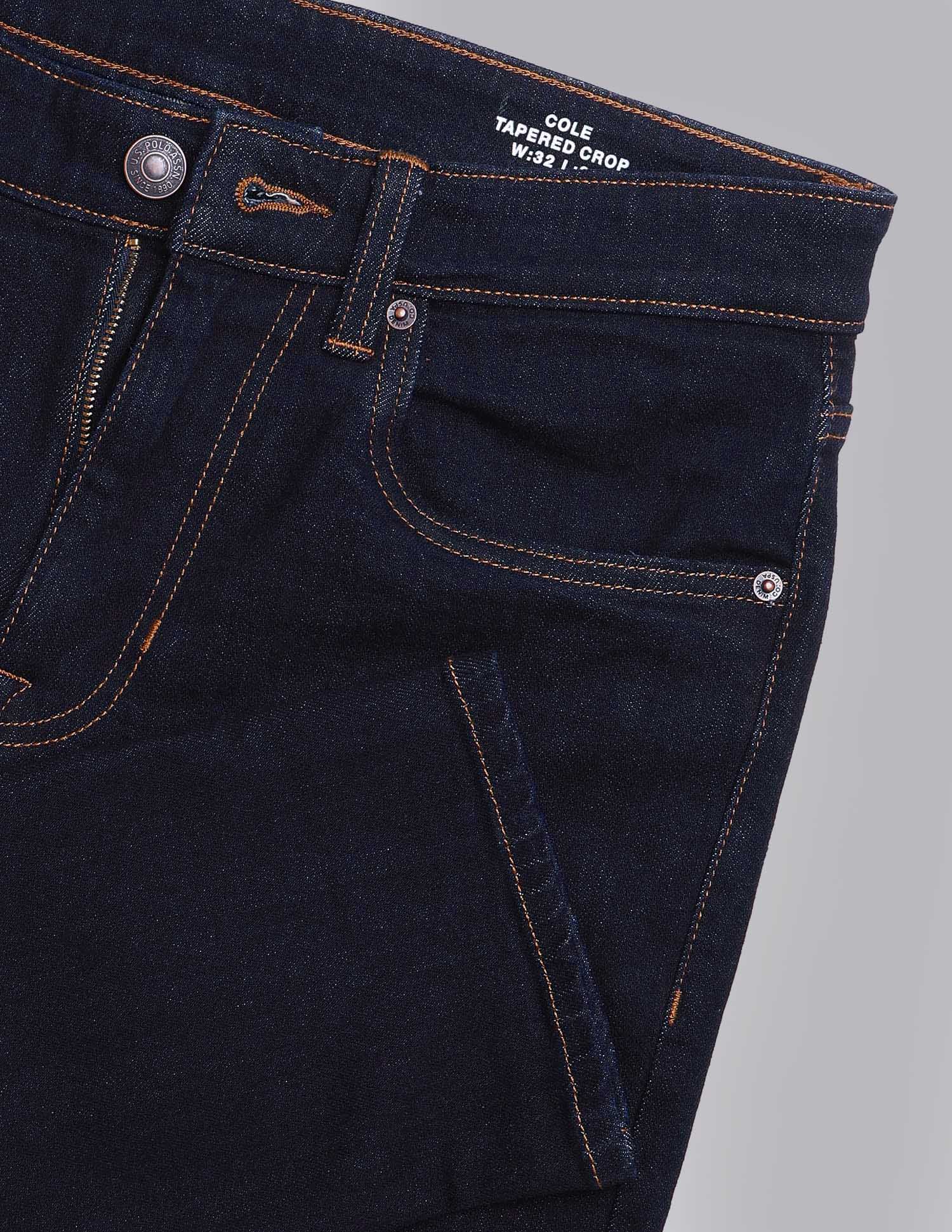 Cole Comfort Cropped Fit Blue Jeans Dark Blue - U.S. Polo Assn. India | Large