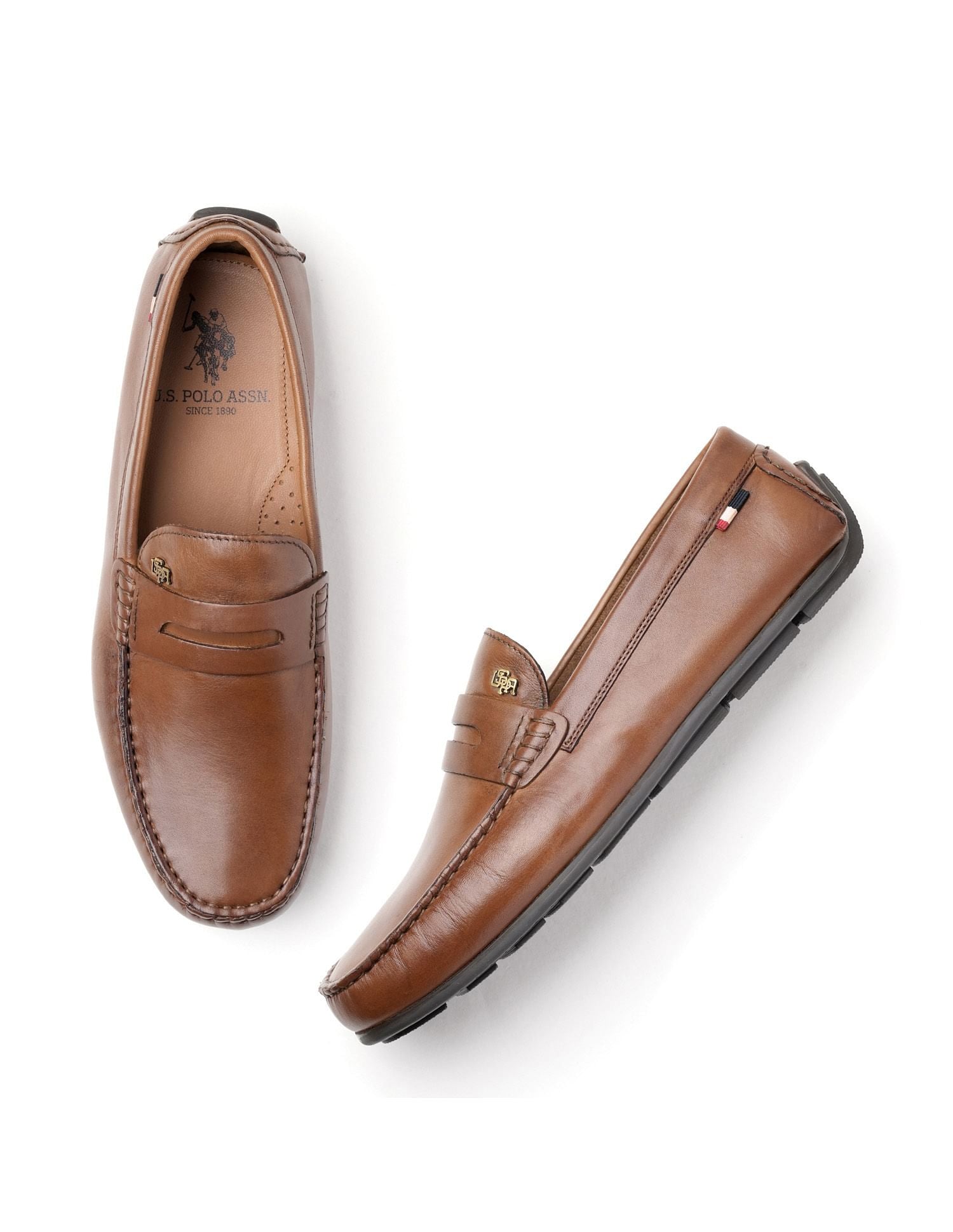 Men Adonis Leather Loafers Tan - U.S. Polo Assn. India | Large