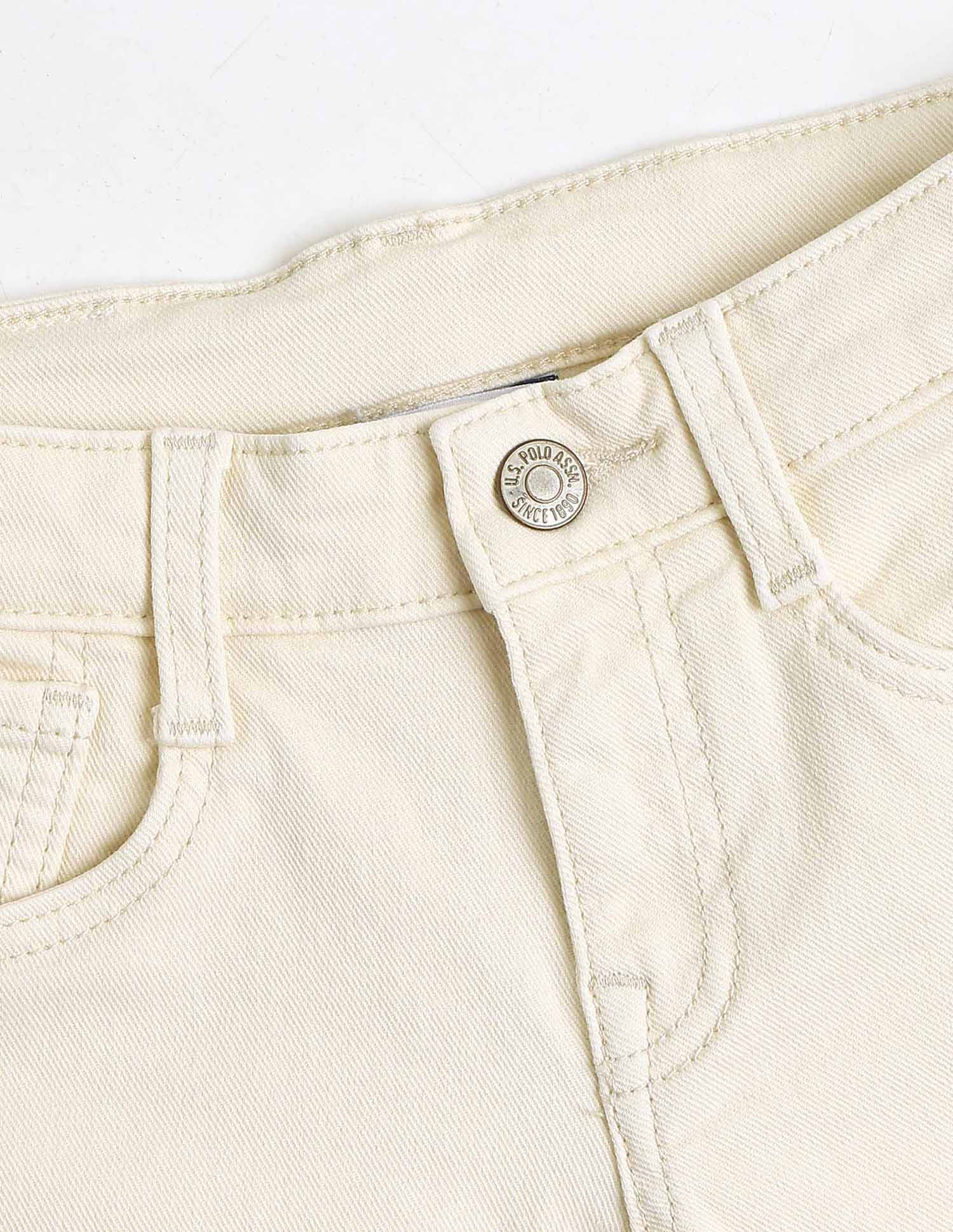 Boys Slim Fit Mid Rise Jeans Off White - U.S. Polo Assn. India | Large