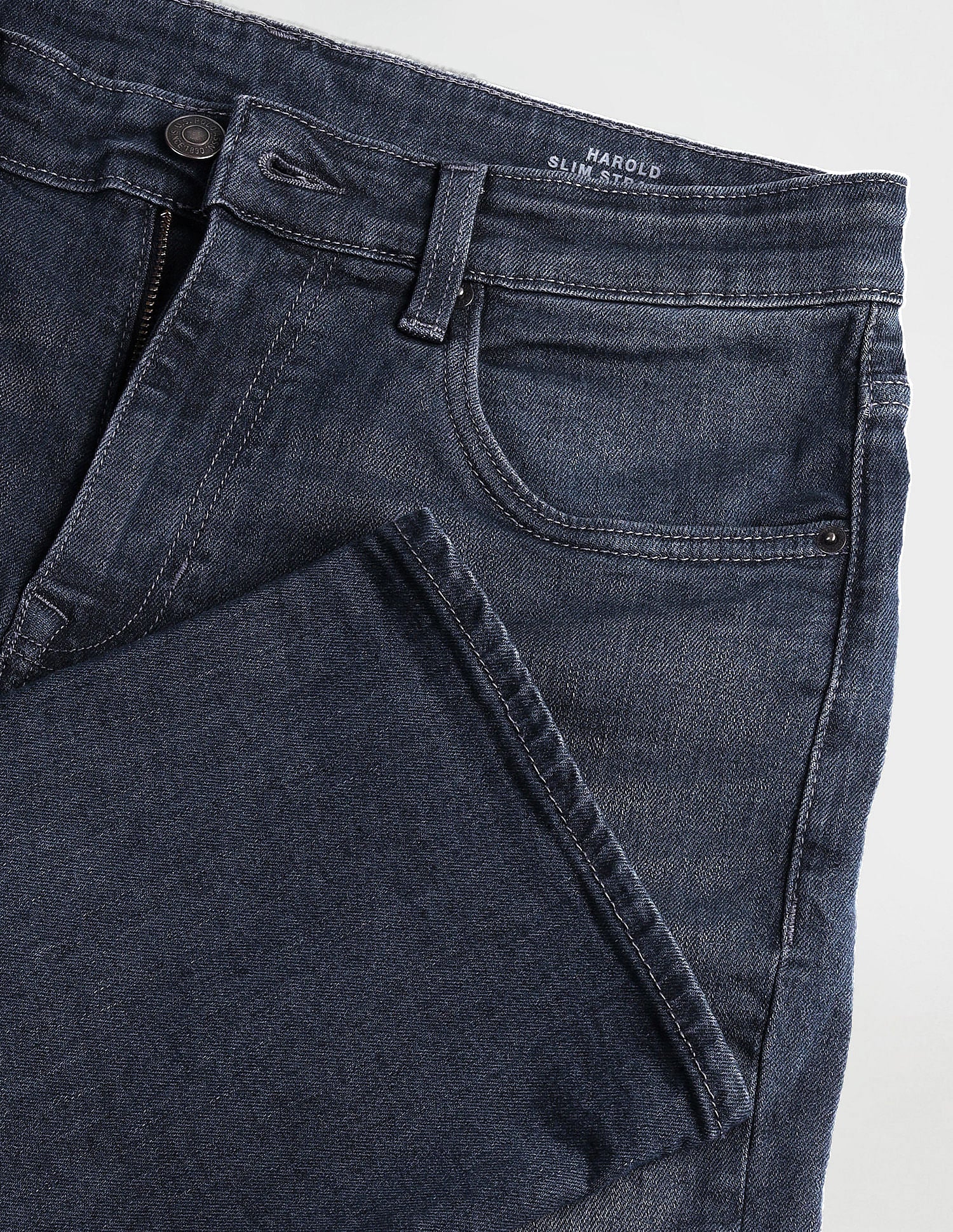 Harold Slim Straight Fit Blue Jeans Blue - U.S. Polo Assn. India | Large