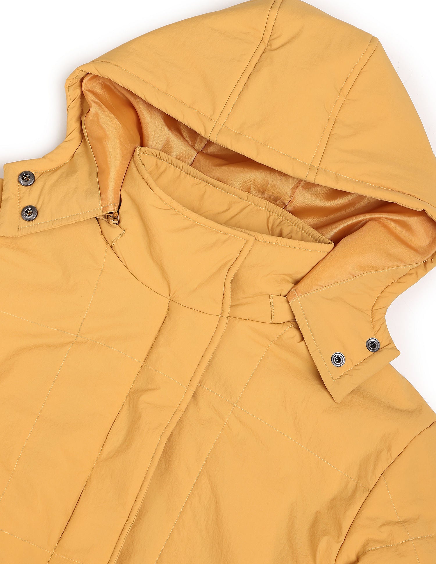 Solid Hooded Padded Jacket Mustard - U.S. POLO ASSN. | Large