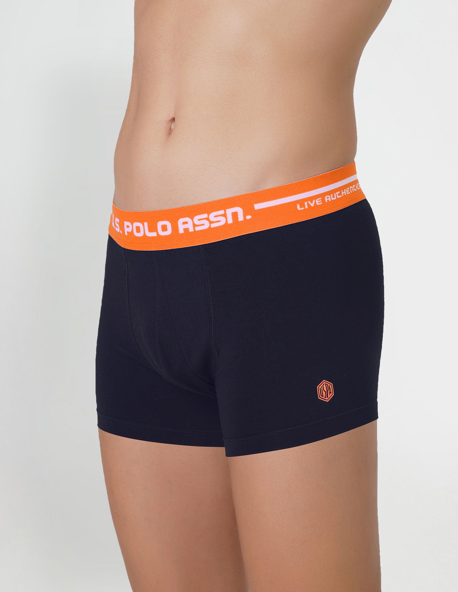 Logo Waistband Cotton Stretch IYAI Trunks - Pack Of 2 Navy and Grey - U.S. POLO ASSN. | Large