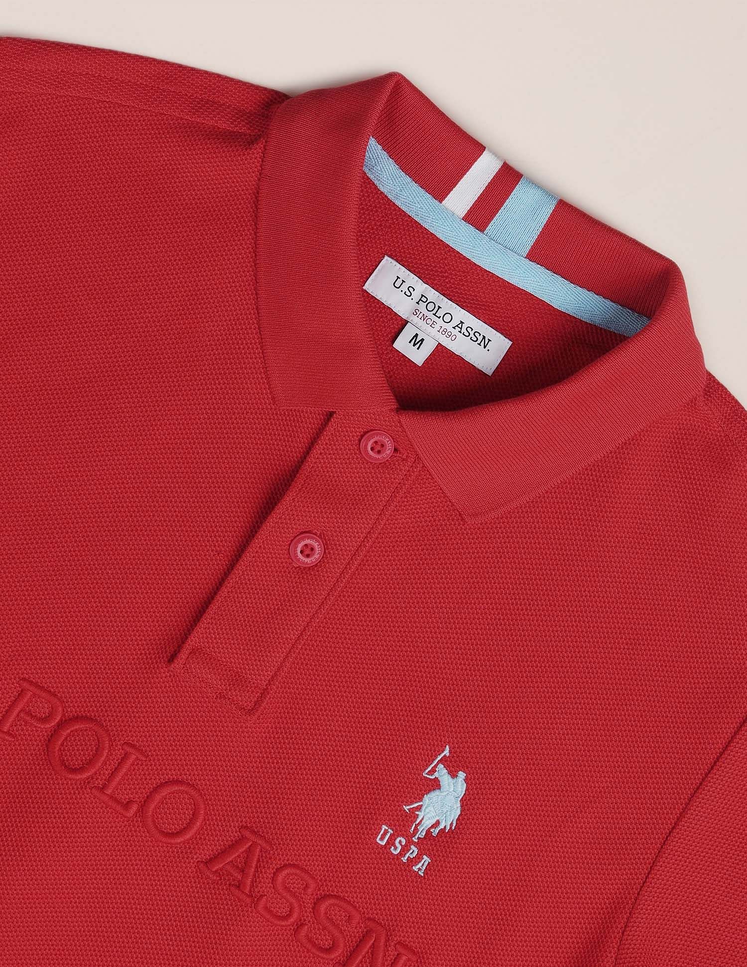Slim Fit Iconic Number Polo Shirt Red - U.S. POLO ASSN. | Large