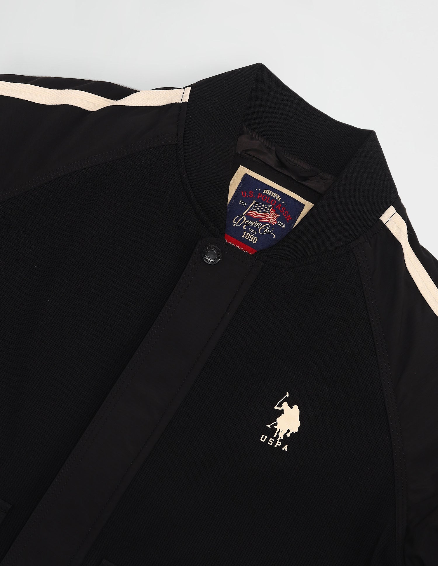 Vertical Stripes Regular Fit Jacket Black - U.S. Polo Assn. India | Large