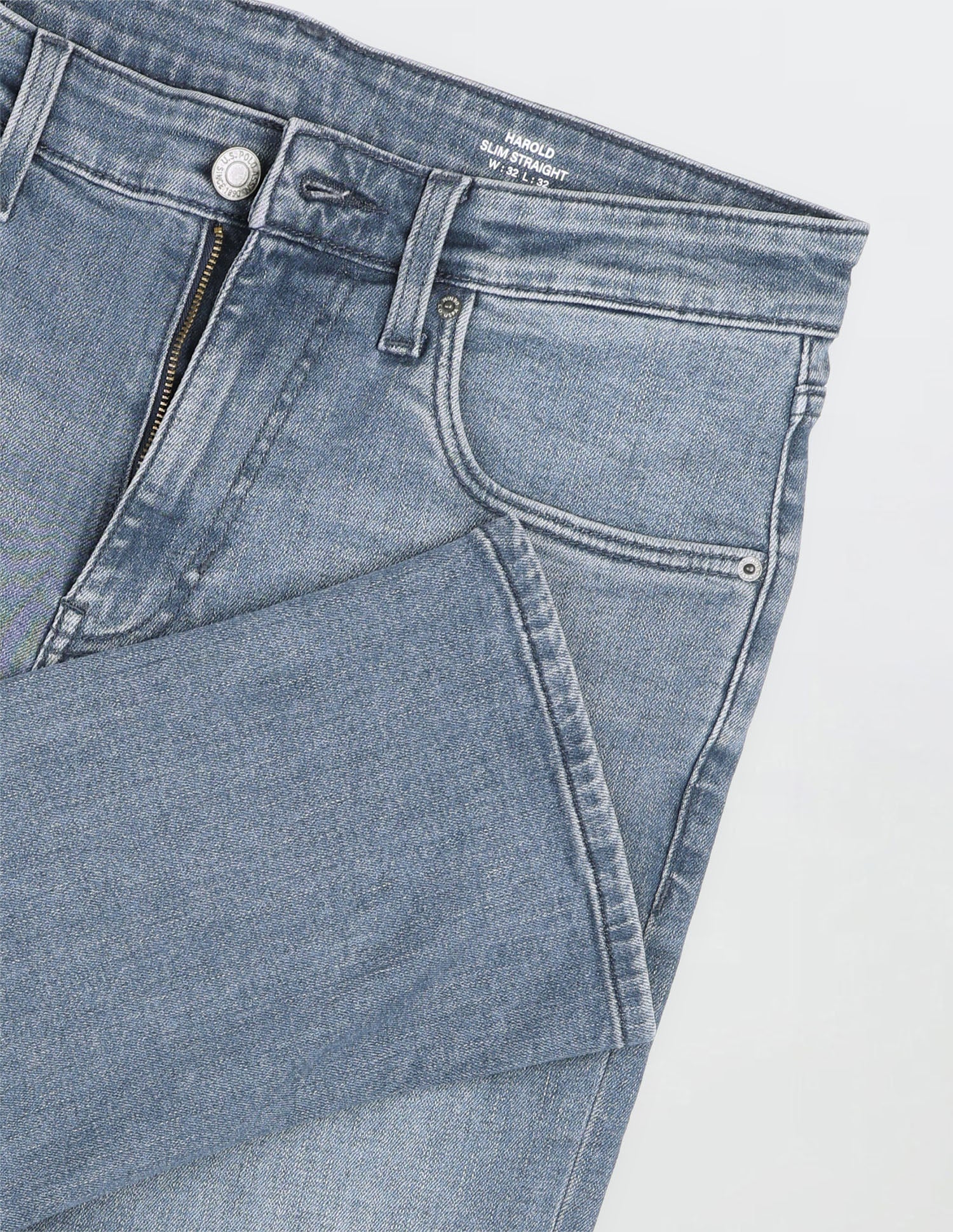 Harold Slim Straight Fit Blue Jeans Mid Blue - U.S. Polo Assn. India | Large