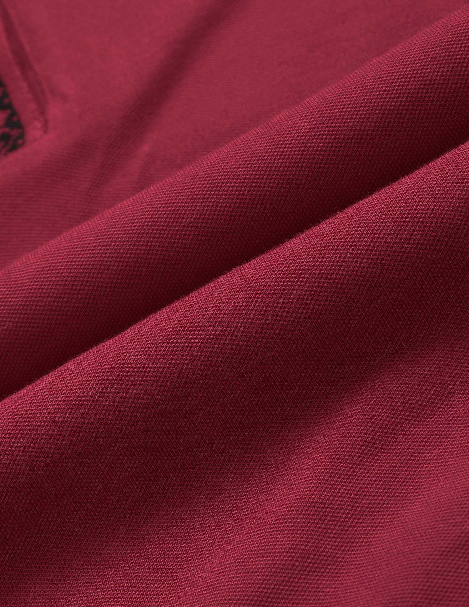 Jacquard Collar Solid Polo Shirt Dark Red - U.S. POLO ASSN. | Large