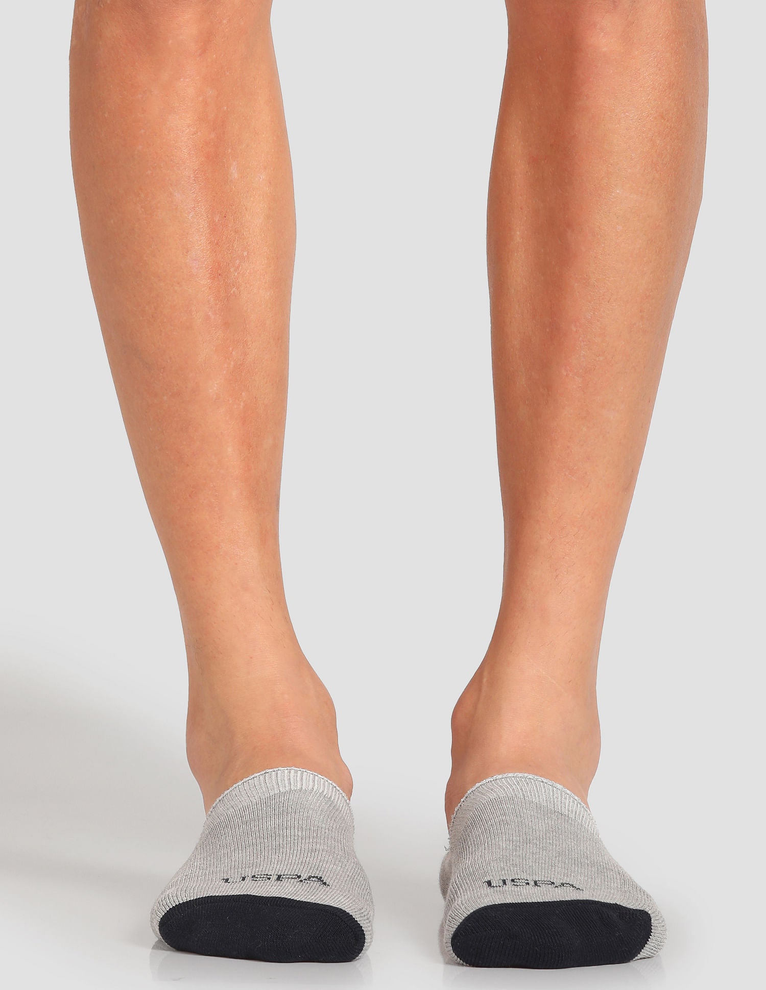 Terry Finish No Show ES004 Socks - Pack Of 3 Light Grey, Anthra Melange and Black - U.S. POLO ASSN. | Large