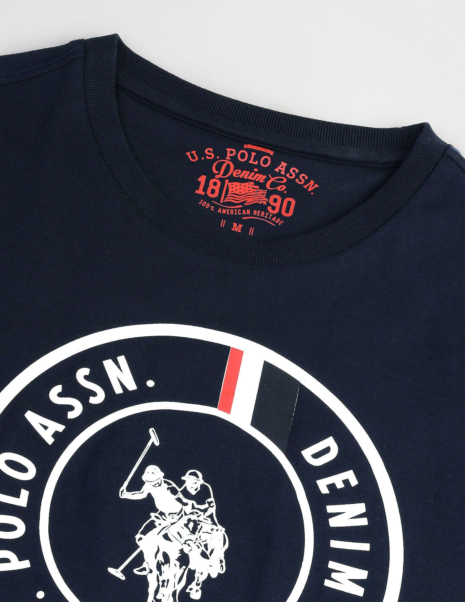 Brand Print Cotton T-Shirt Dark Navy - U.S. POLO ASSN. | Large