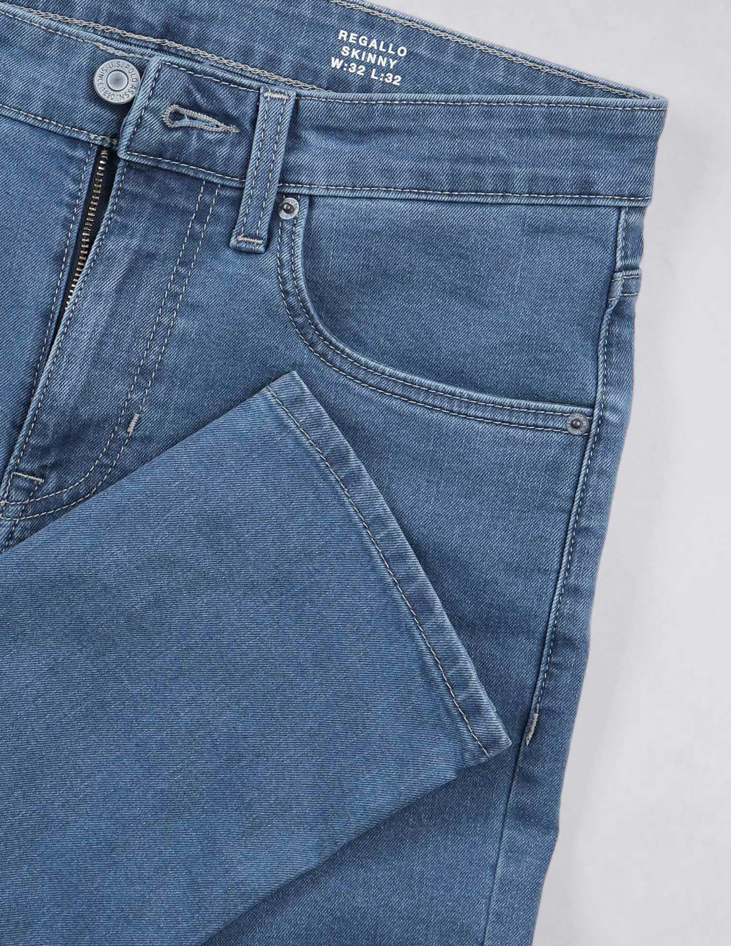 Regallo Skinny Fit Blue Jeans Light Wash - U.S. Polo Assn. India | Large