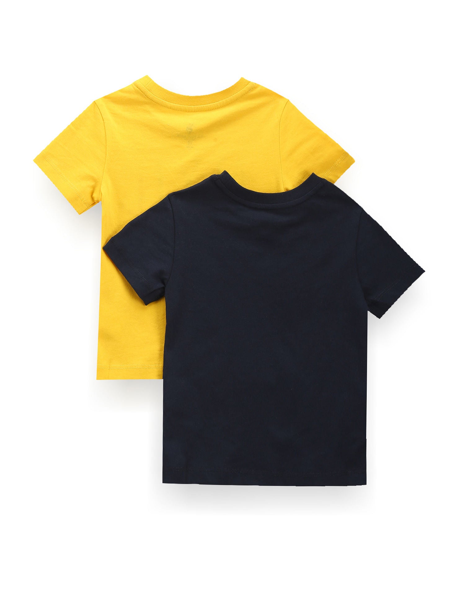 Boys Pure Cotton T-Shirt - Pack Of 2 Yellow and Navy - U.S. POLO ASSN. | Large