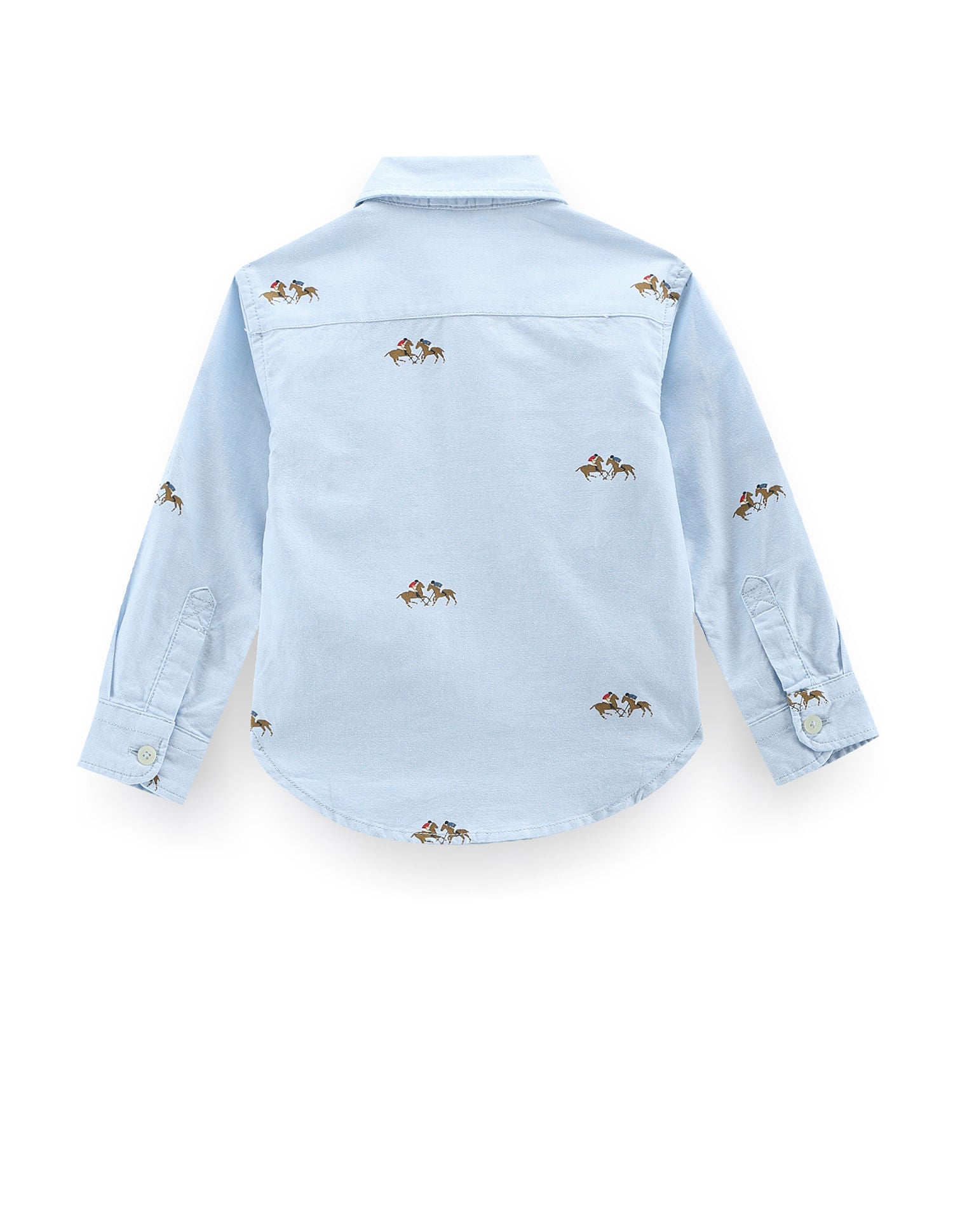 Boys Brand Print Cotton Shirt Light Blue - U.S. POLO ASSN. | Large