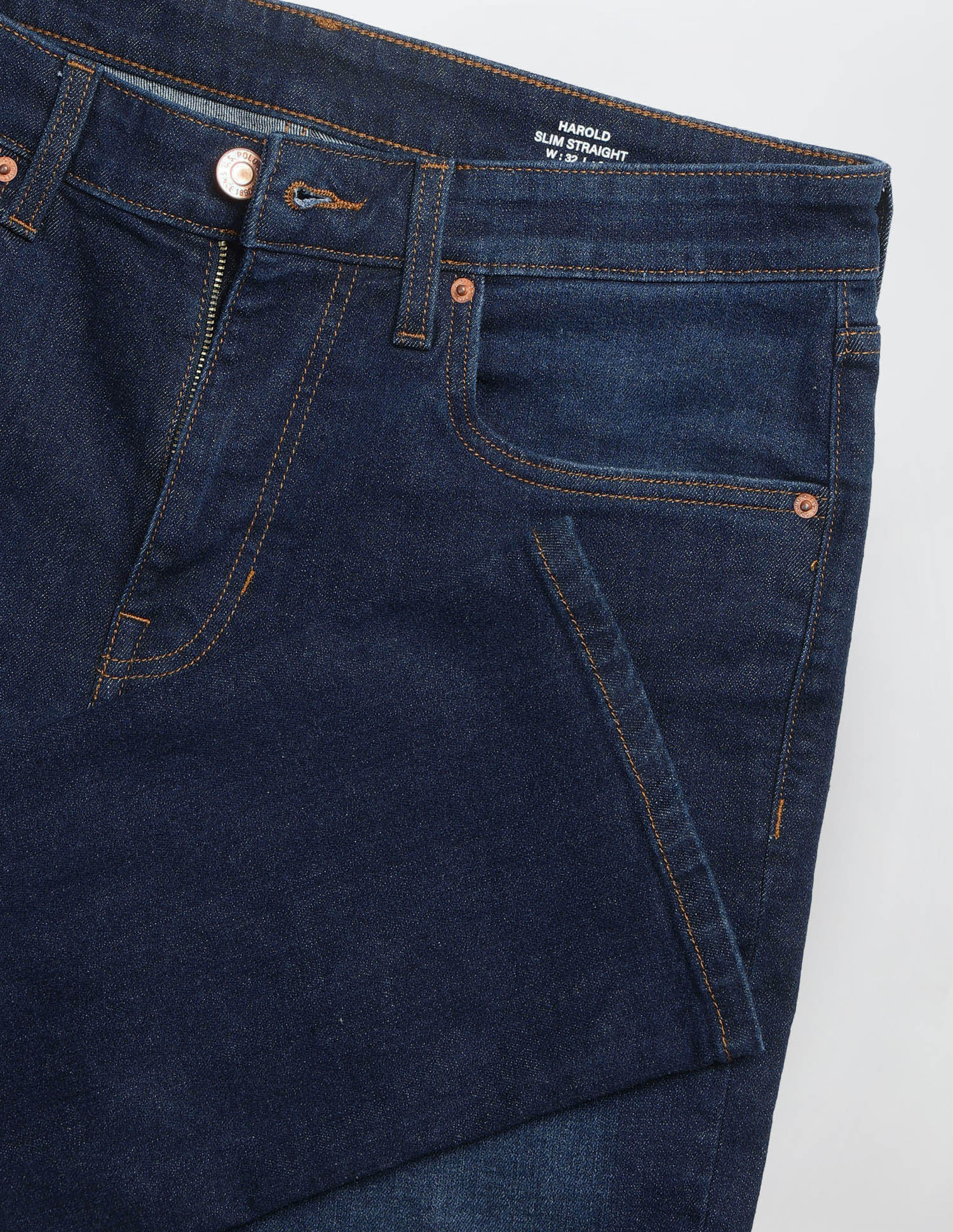 Harold Slim Straight Fit Blue Jeans Dark Blue - U.S. Polo Assn. India | Large