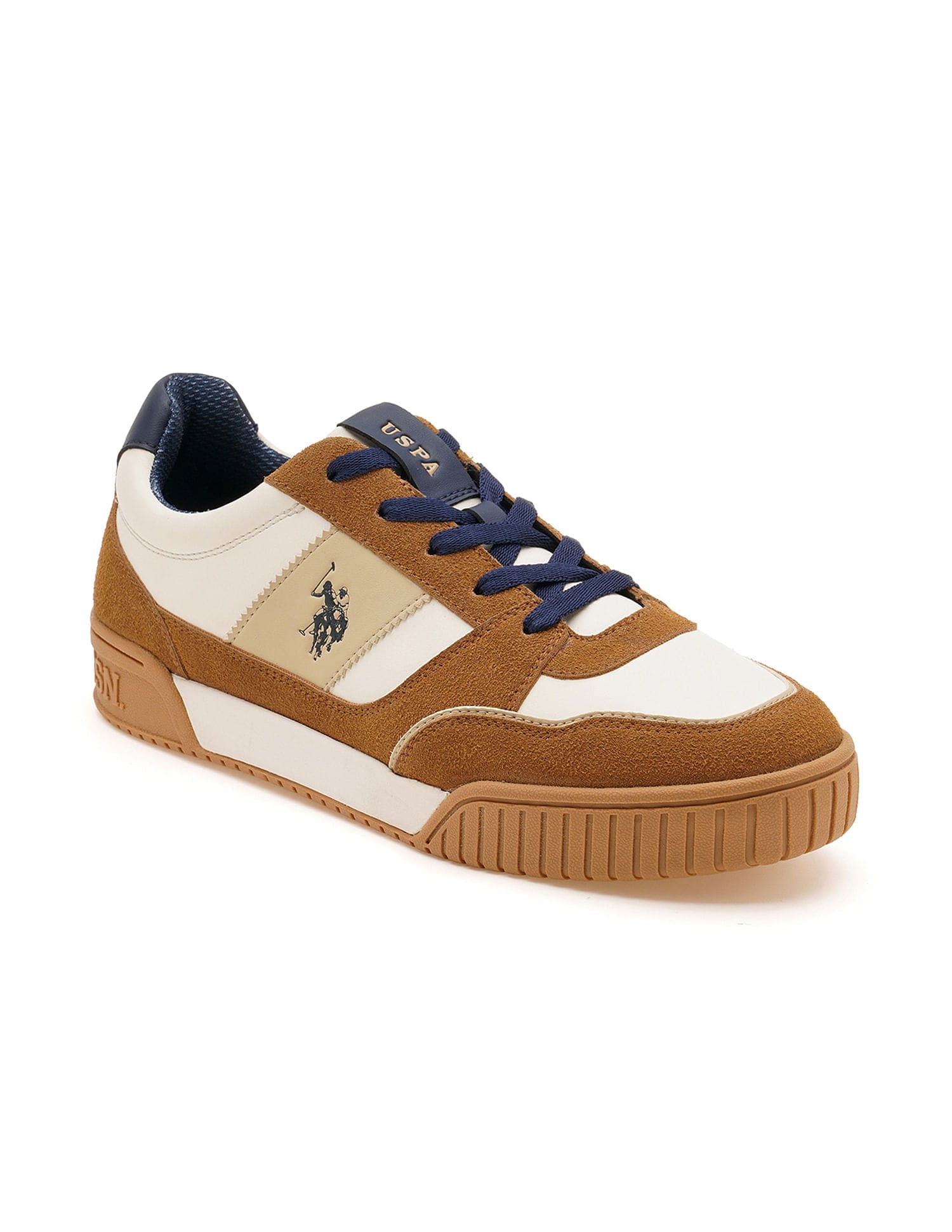 Men Rever Colourblocked Sneakers Brown - U.S. Polo Assn. India | Large