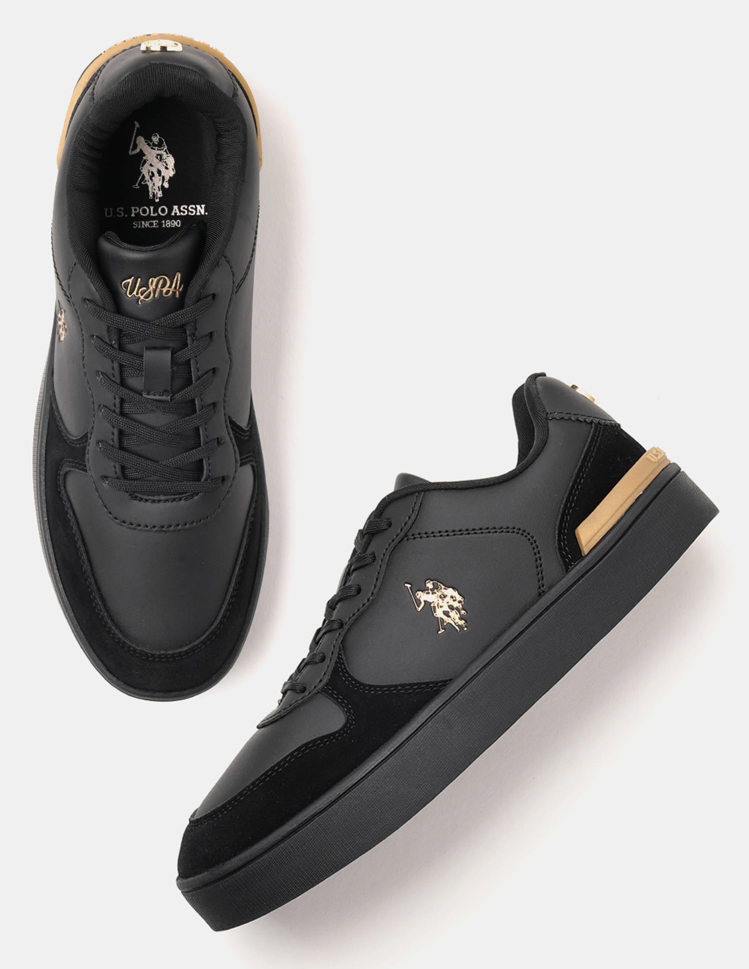 Women Ingrid 2.0 Colour Blocked Sneakers Black - U.S. Polo Assn. India | Large