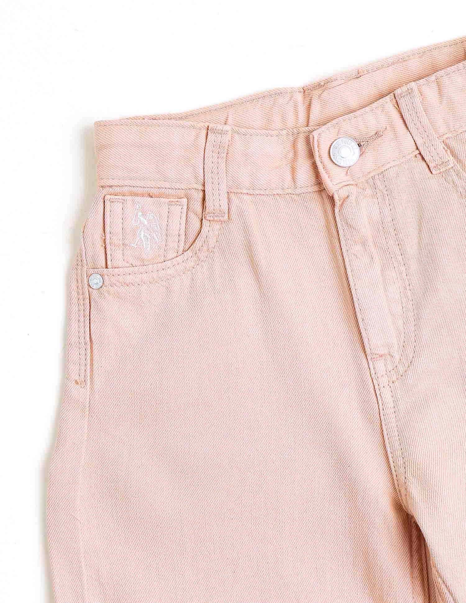 Girls Mid Rise Wide Leg Fit Jeans Pink - U.S. Polo Assn. India | Large