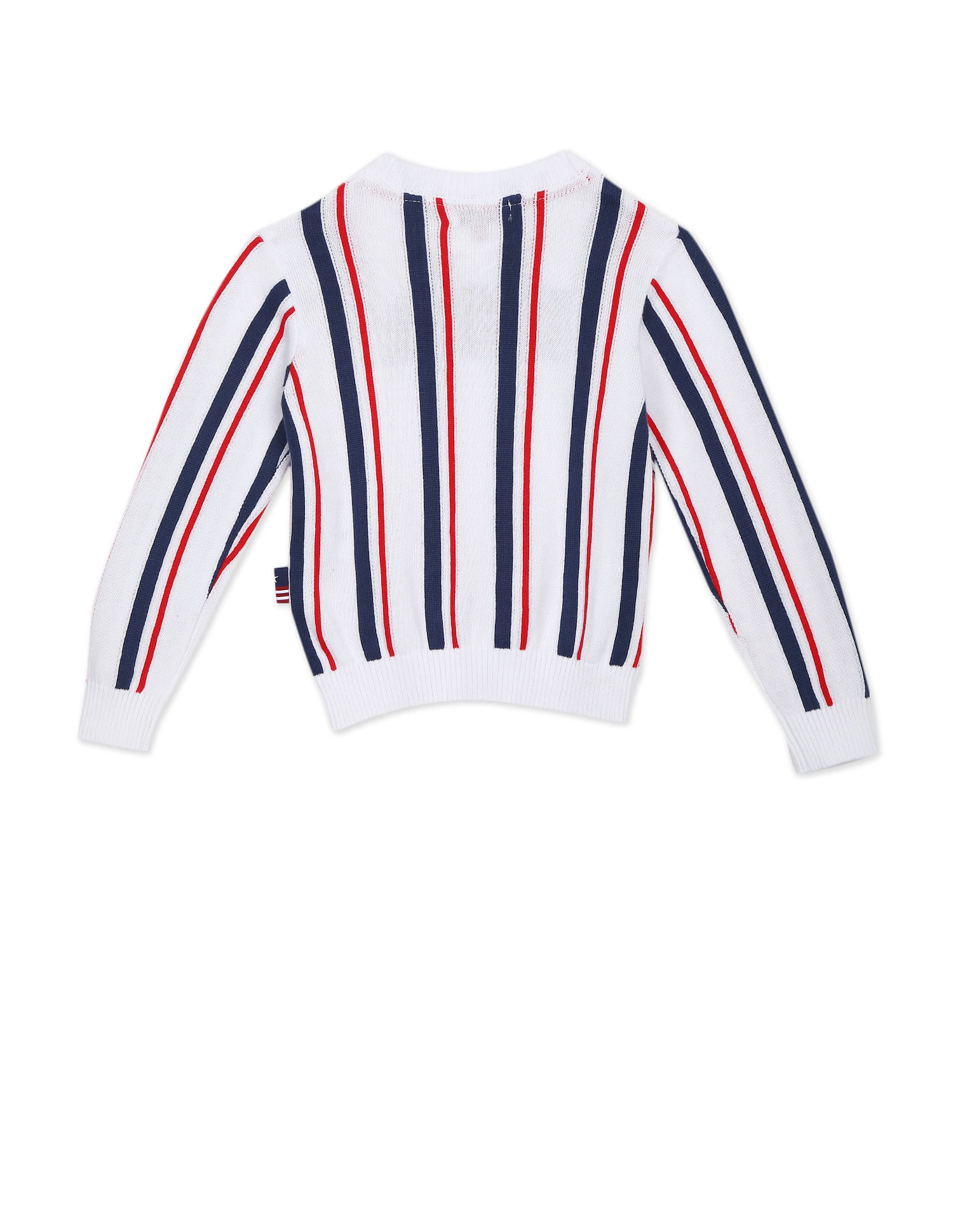 White Crew Neck Striped Sweater White - U.S. Polo Assn. India | Large