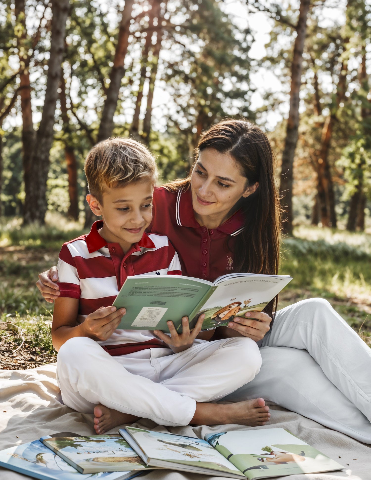 Boys Horizontal Striped Regular Fit Polo Shirts Maroon - U.S. POLO ASSN. | Large