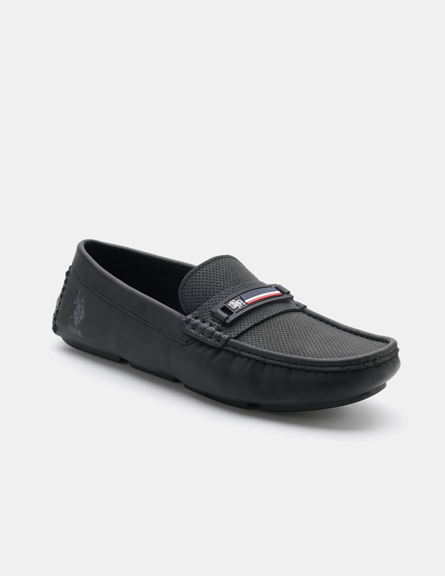 Men Barnes 5.0 Textured Loafers Black - U.S. Polo Assn. India | Large