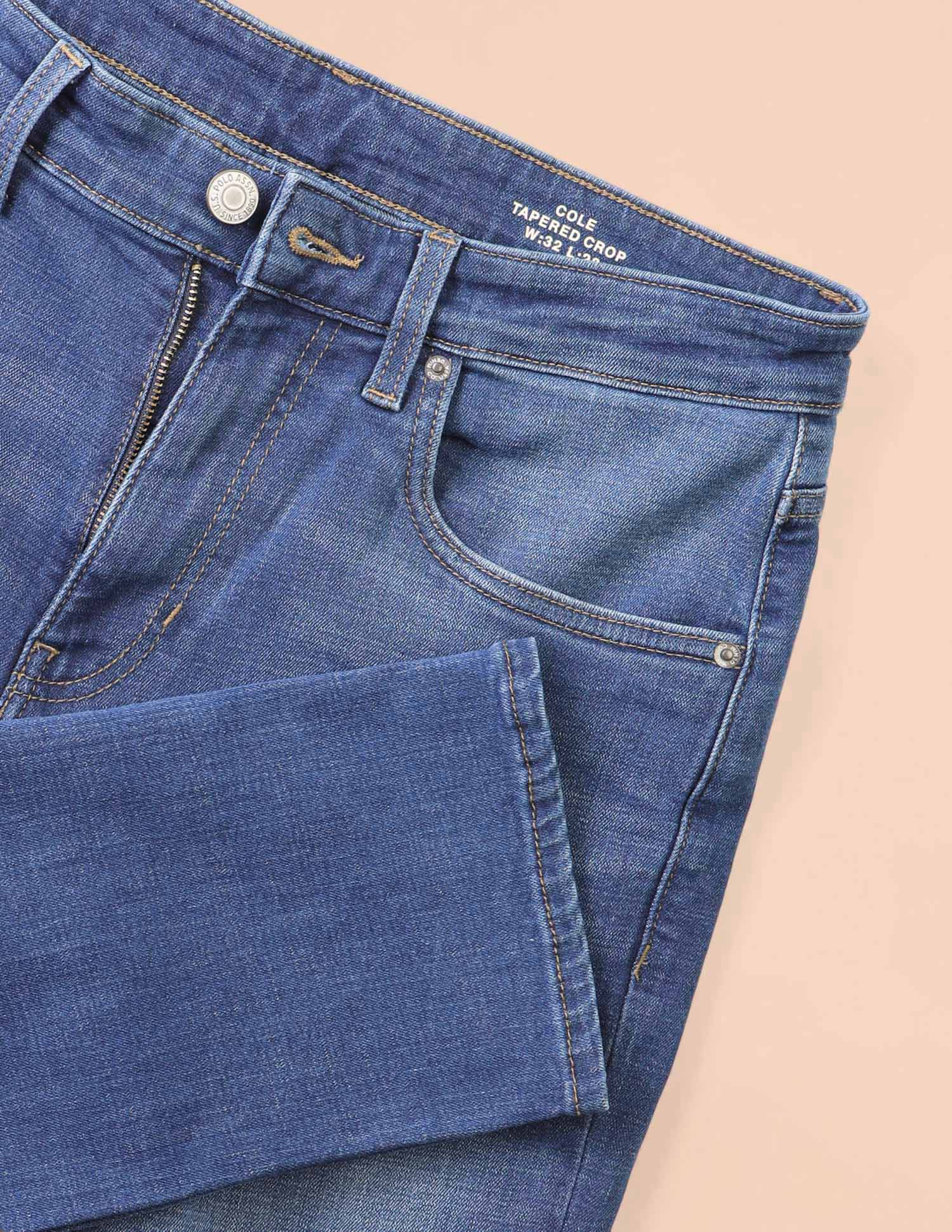 Cole Comfort Cropped Fit Blue Jeans Blue - U.S. POLO ASSN. | Large