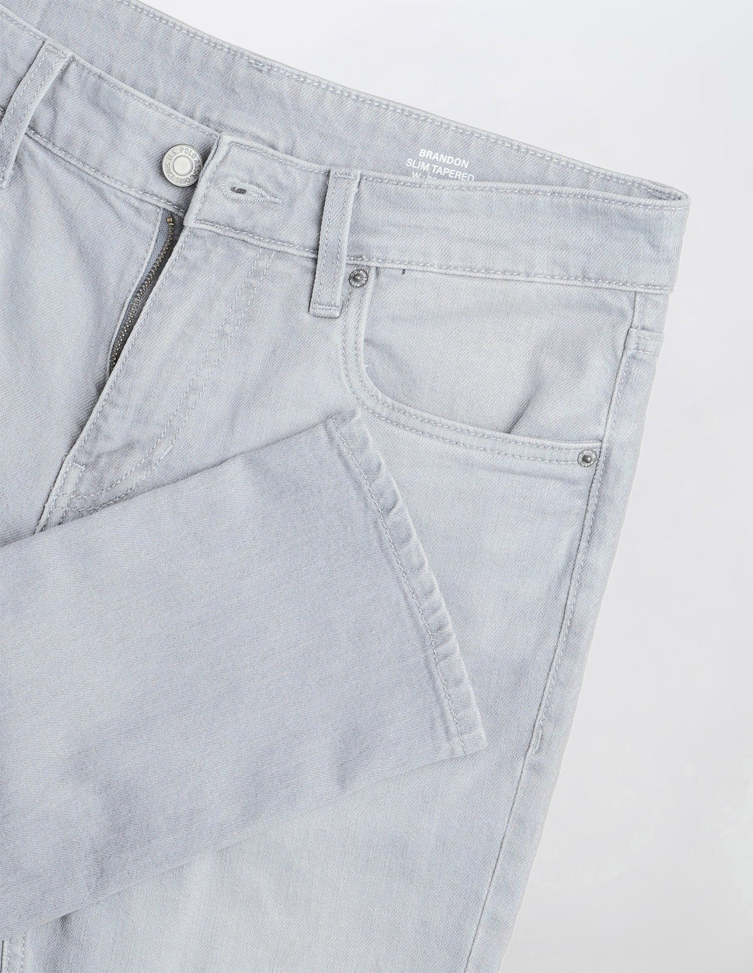Brandon Slim-Tapered Fit Grey Jeans Washed Grey - U.S. Polo Assn. India | Large