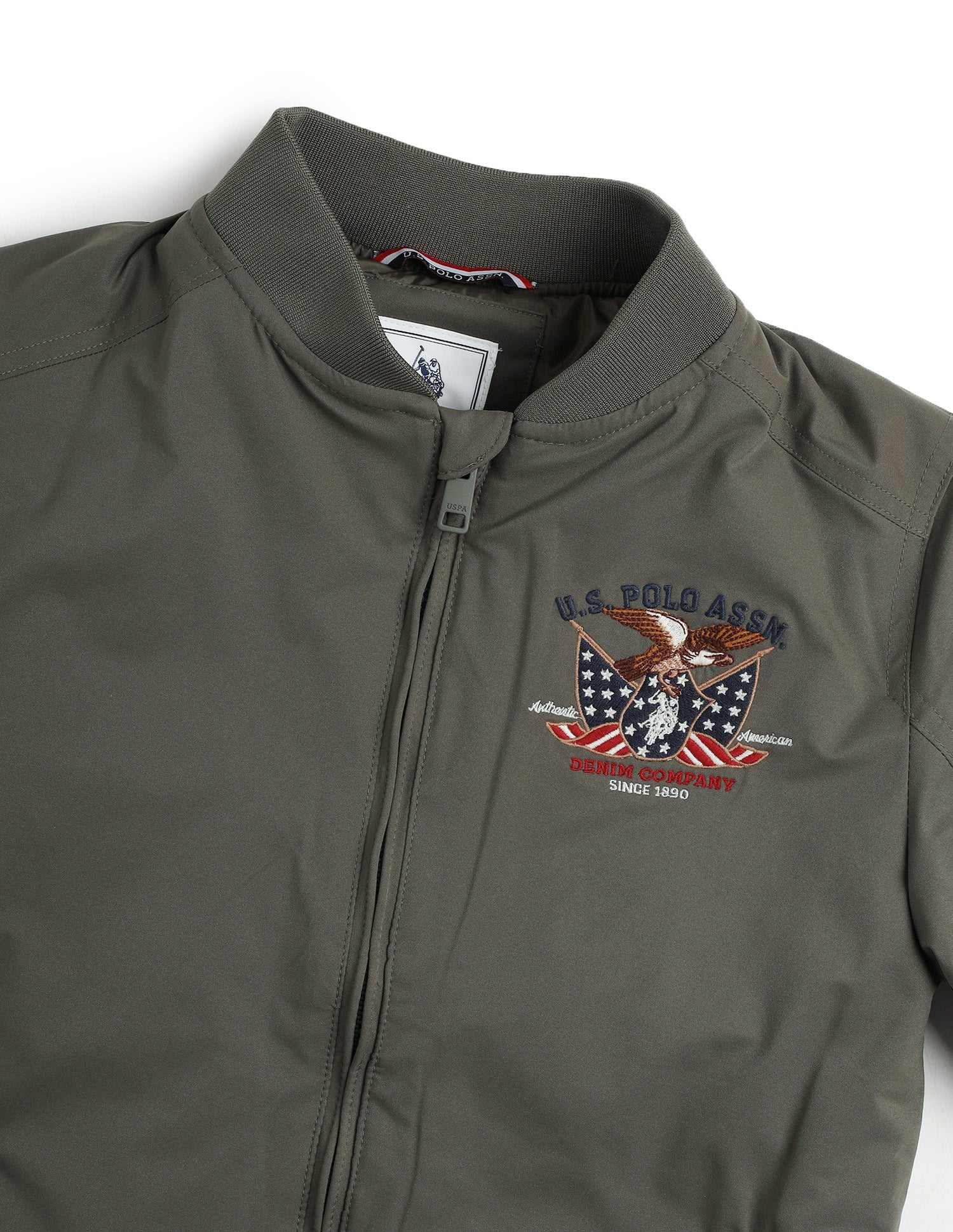 Boys Brand Embroidered Regular Fit Jacket Olive - U.S. Polo Assn. India | Large