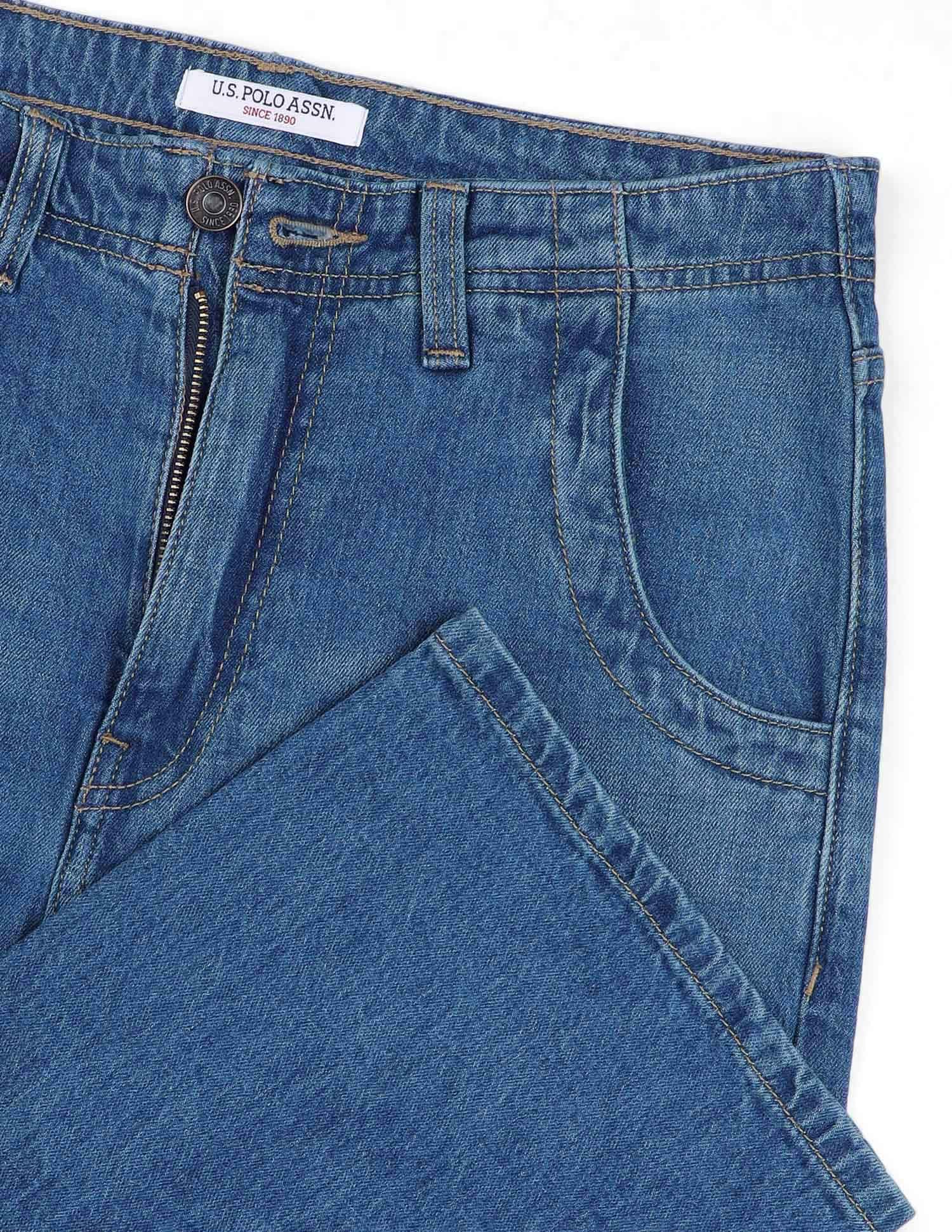 High Rise Straight Fit Jeans Light Blue - U.S. POLO ASSN. | Large