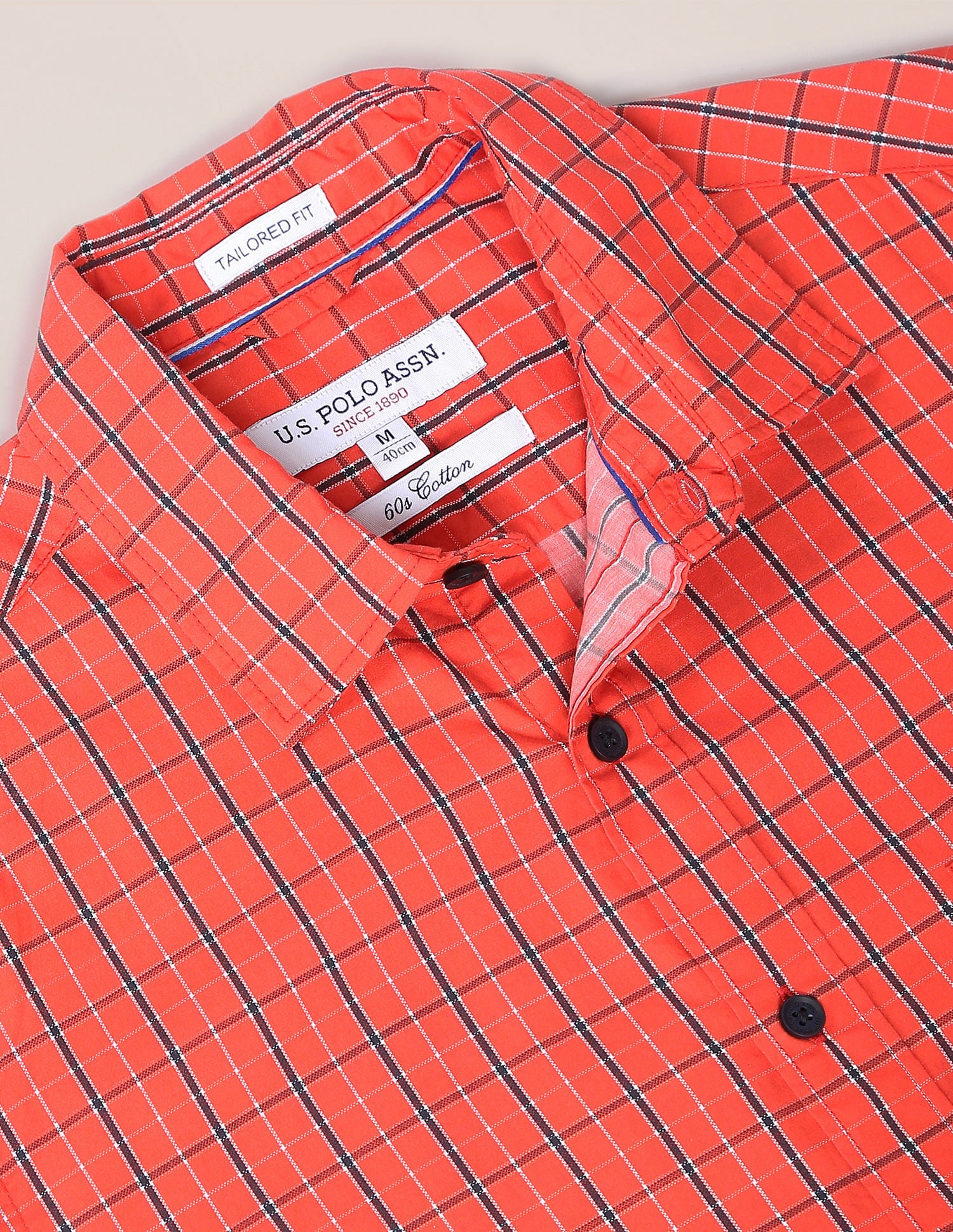 Grid Oxford Shirt Red - U.S. POLO ASSN. | Large