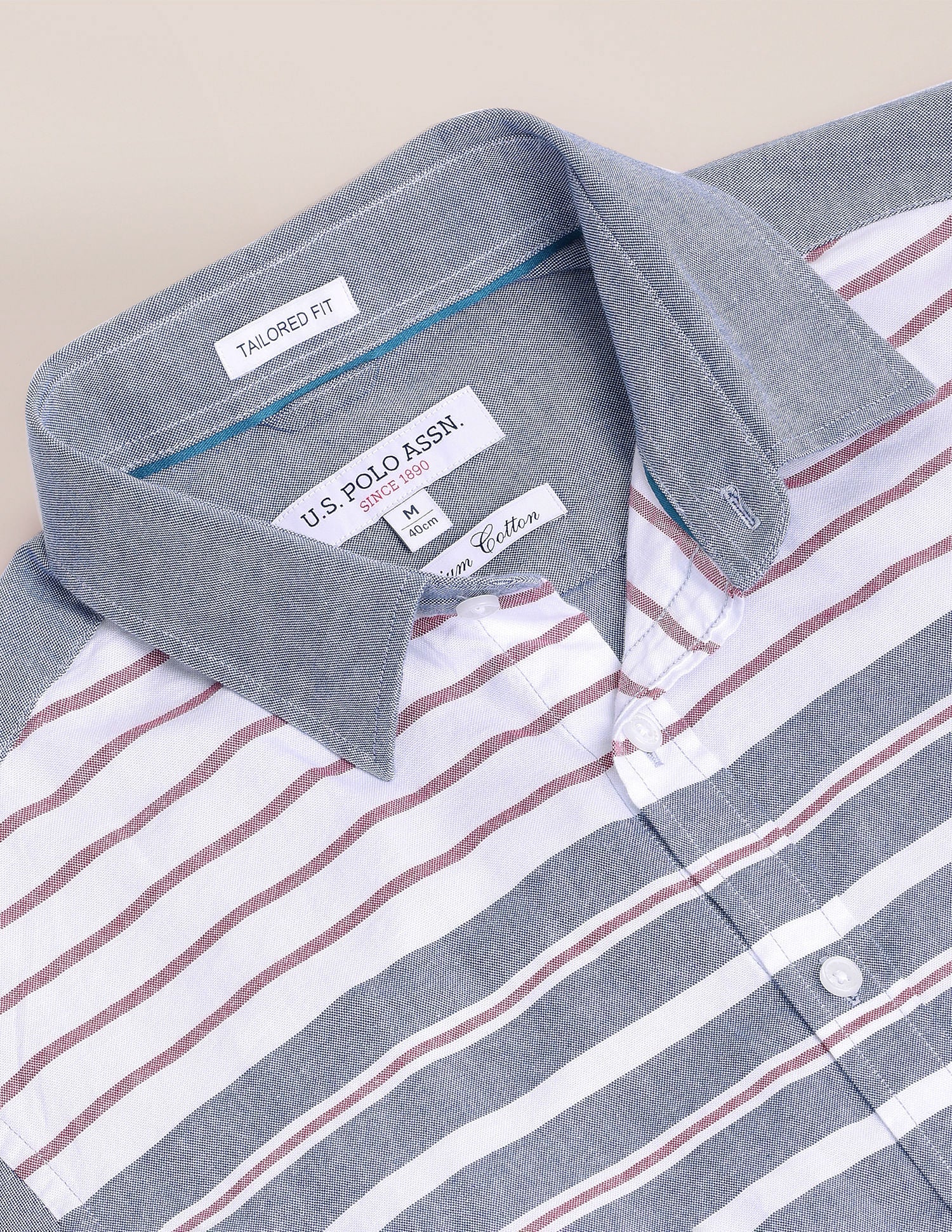 Horizontal Stripe Oxford Shirt Blue - U.S. Polo Assn. India | Large