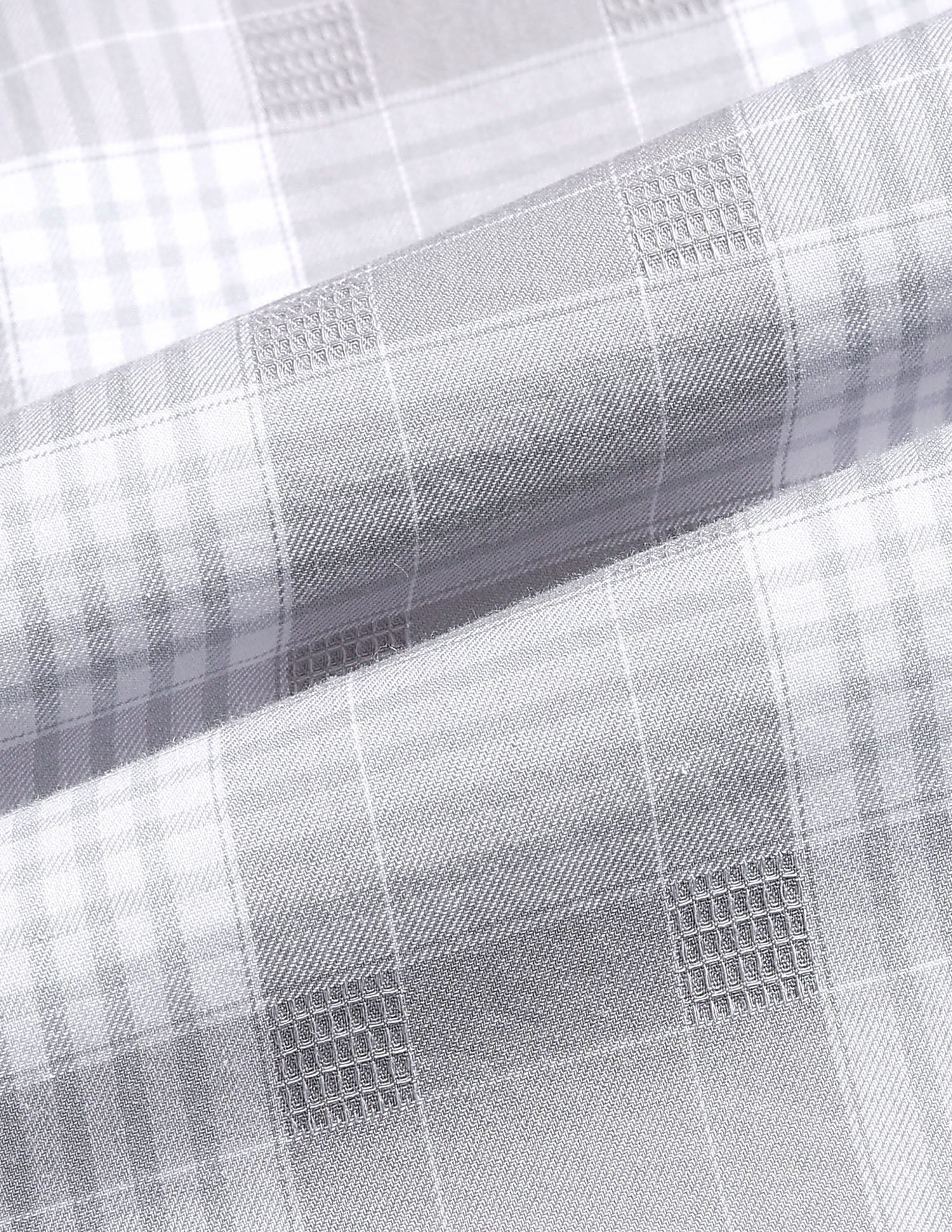 Twill Regular Fit Grid Tattersall Checked Shirt Light Grey - U.S. Polo Assn. India | Large